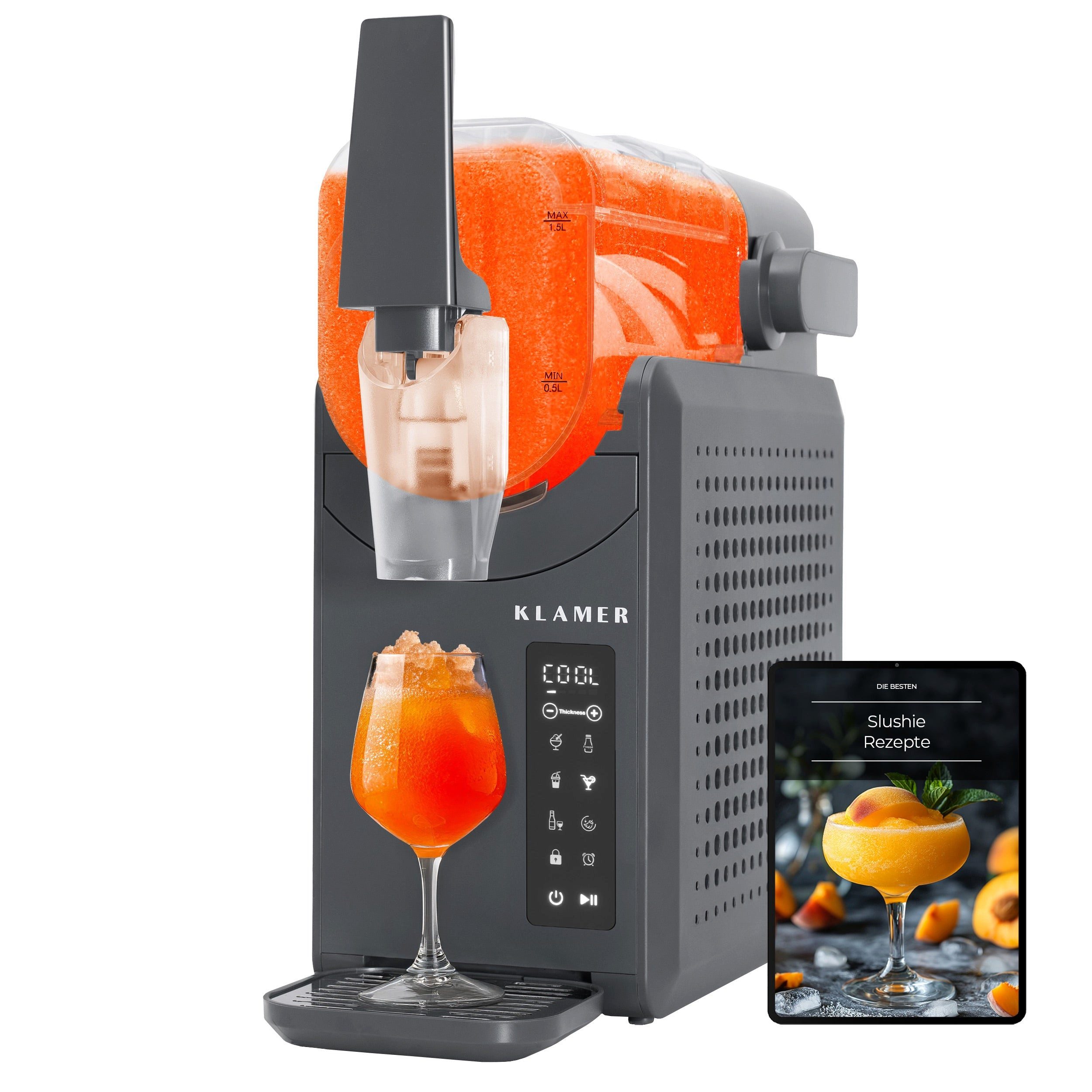 KLAMER Slush-Eismaschine 5 voreingestellte Programme: Slushie,