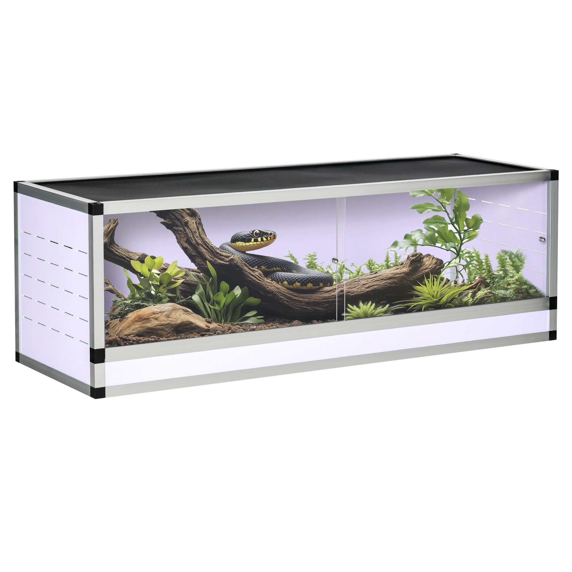 PawHut Terrarium Amphibien Spinnentiere Reptilienzuchtbox Mesh-Terrarium,