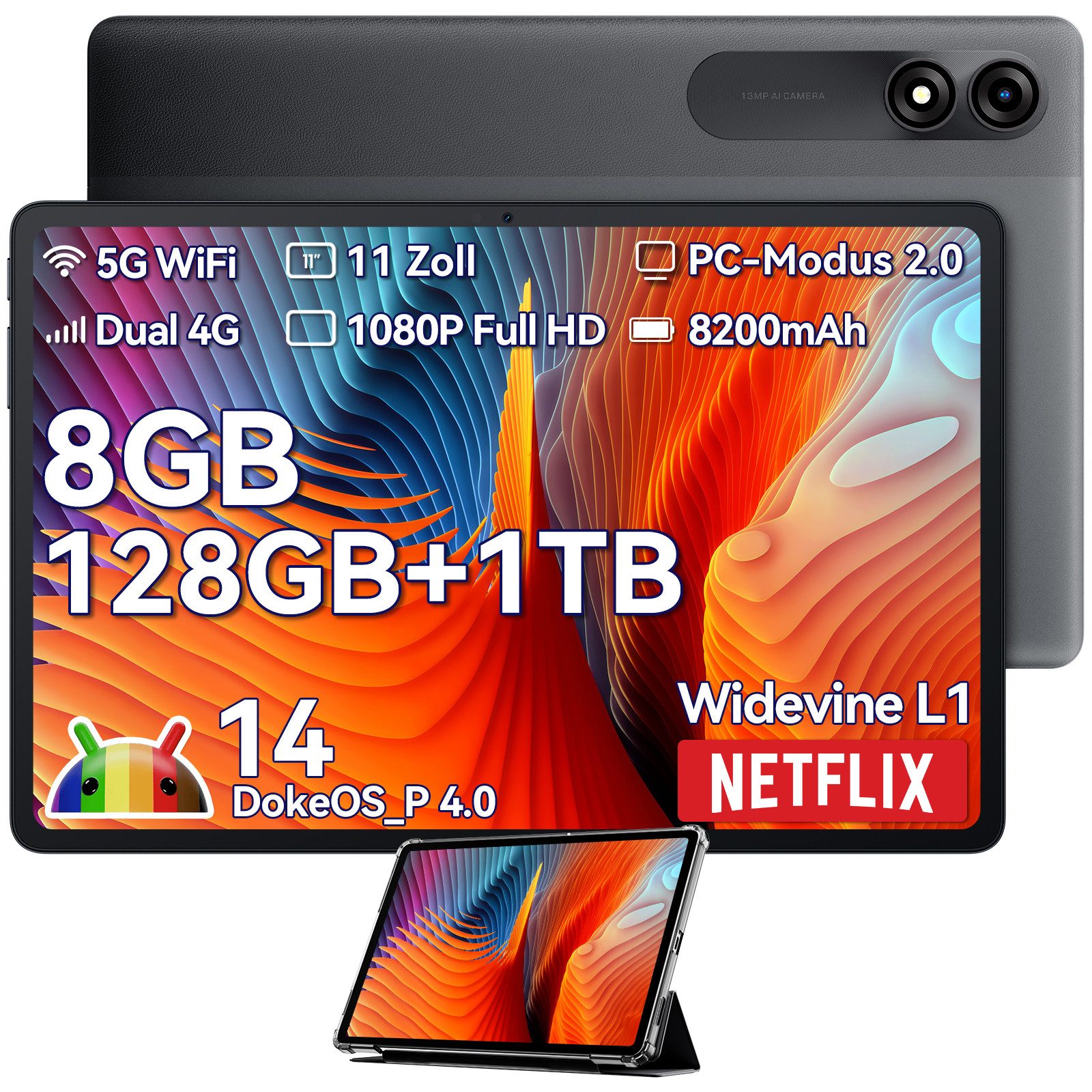 blackview Tab90 4G LTE incl. Hülle/Ladegerät