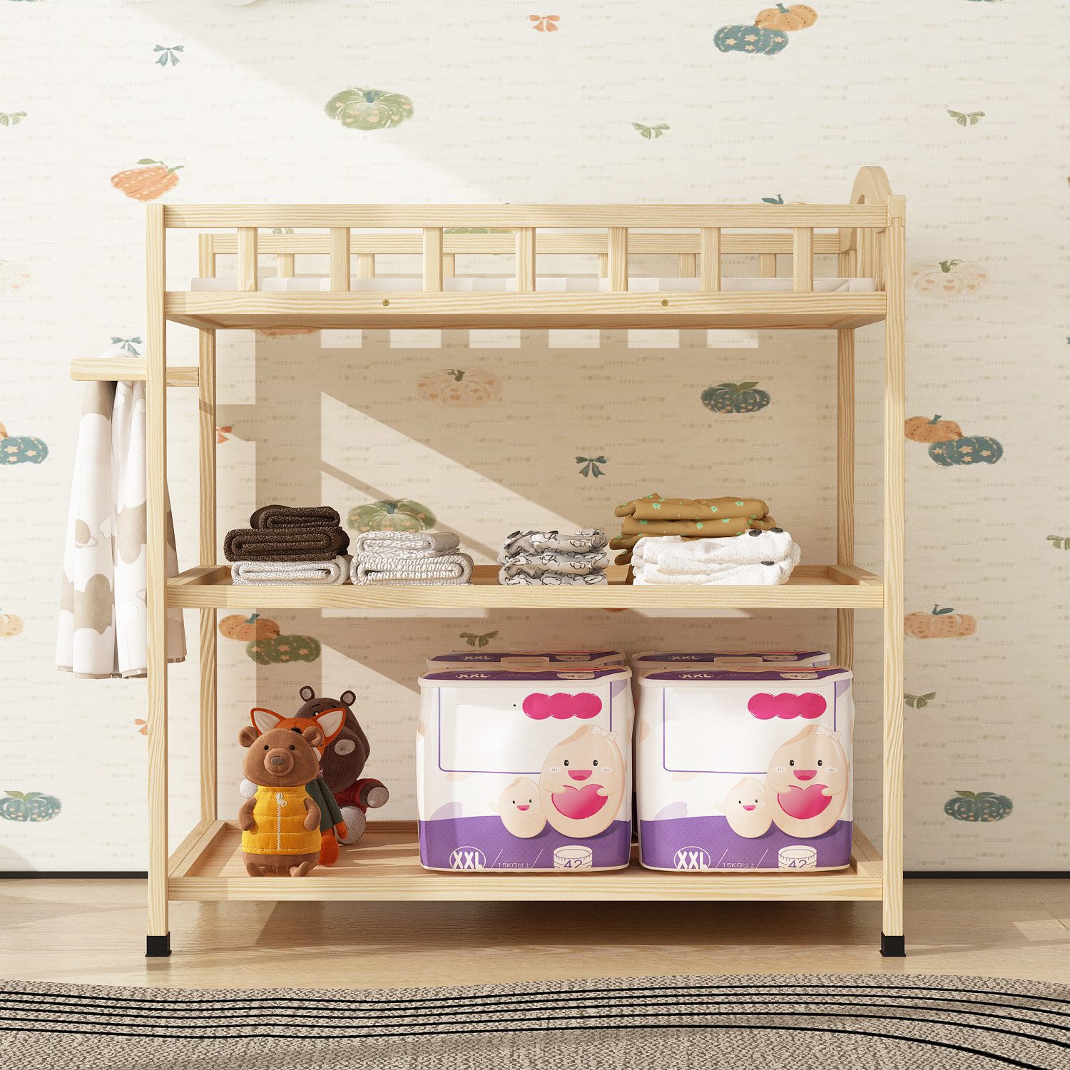 FUFU&GAGA Wickelkommode 85*45.5*94cm, Weiß, MDF