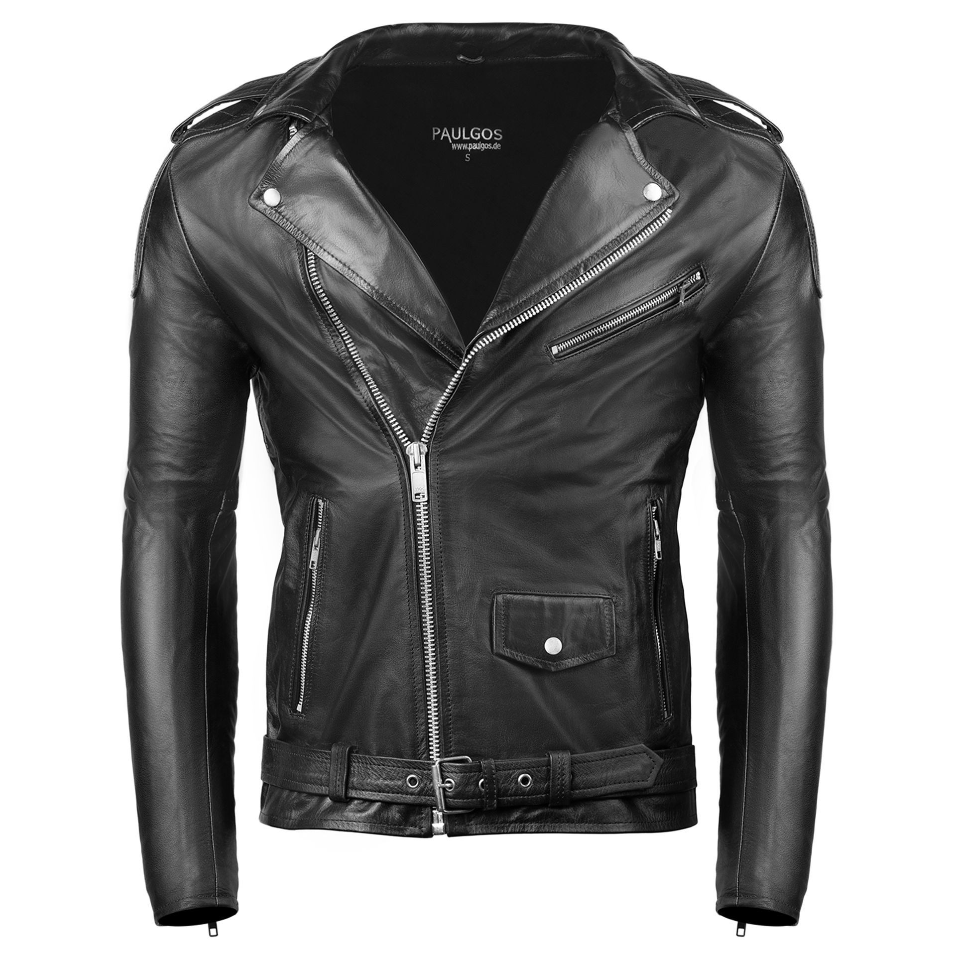PAULGOS Lederjacke Herren Biker Jacke Motorradjacke