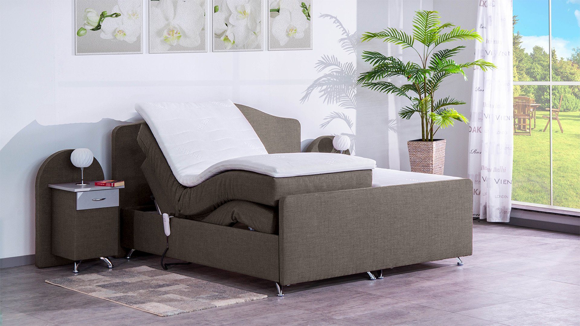 Meisterbetten Boxspringbett Epos (mit Motor, 7-Zonen