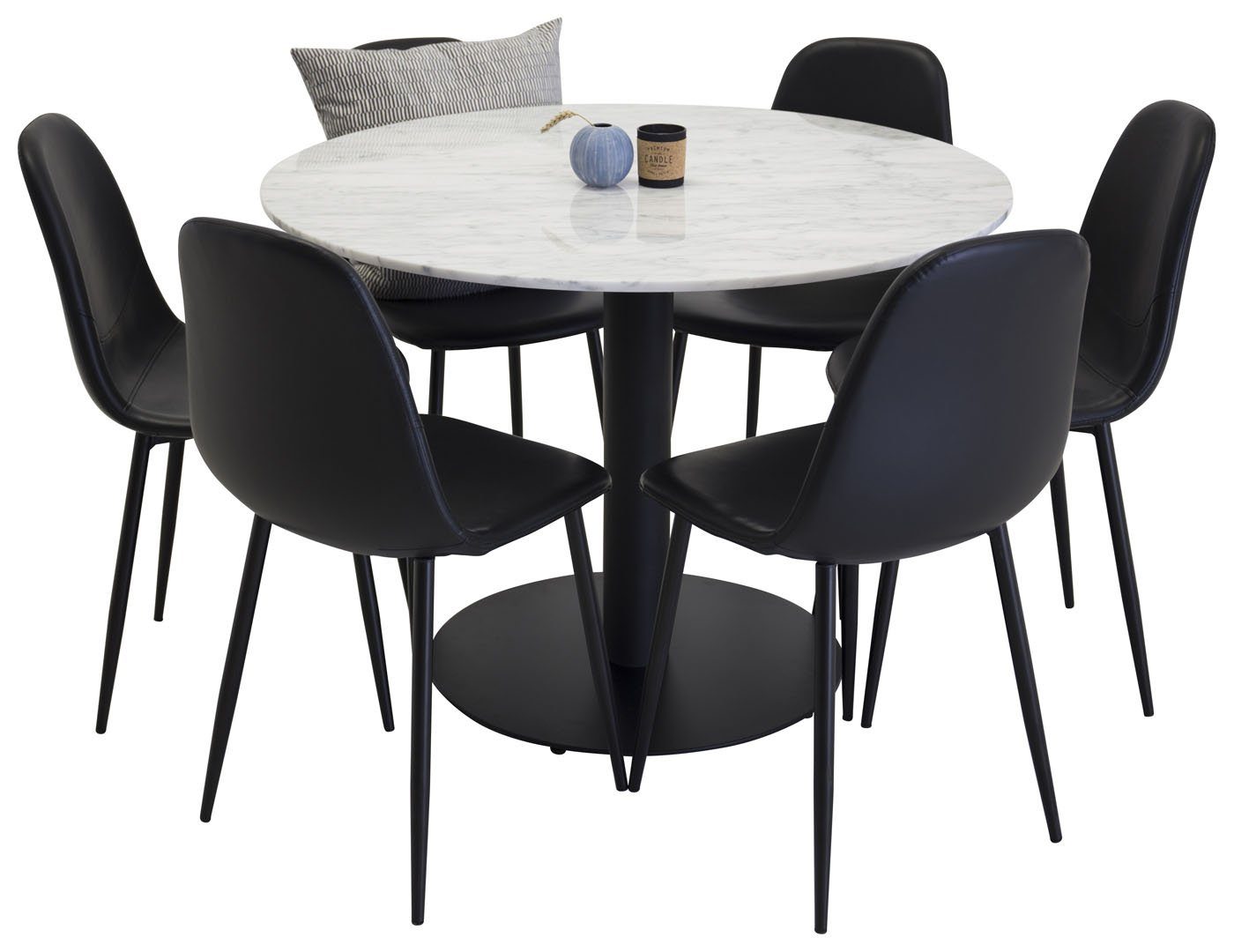 ebuy24 Essgruppe EstelleØ106WHBL Essgruppe Esstisch weiß,