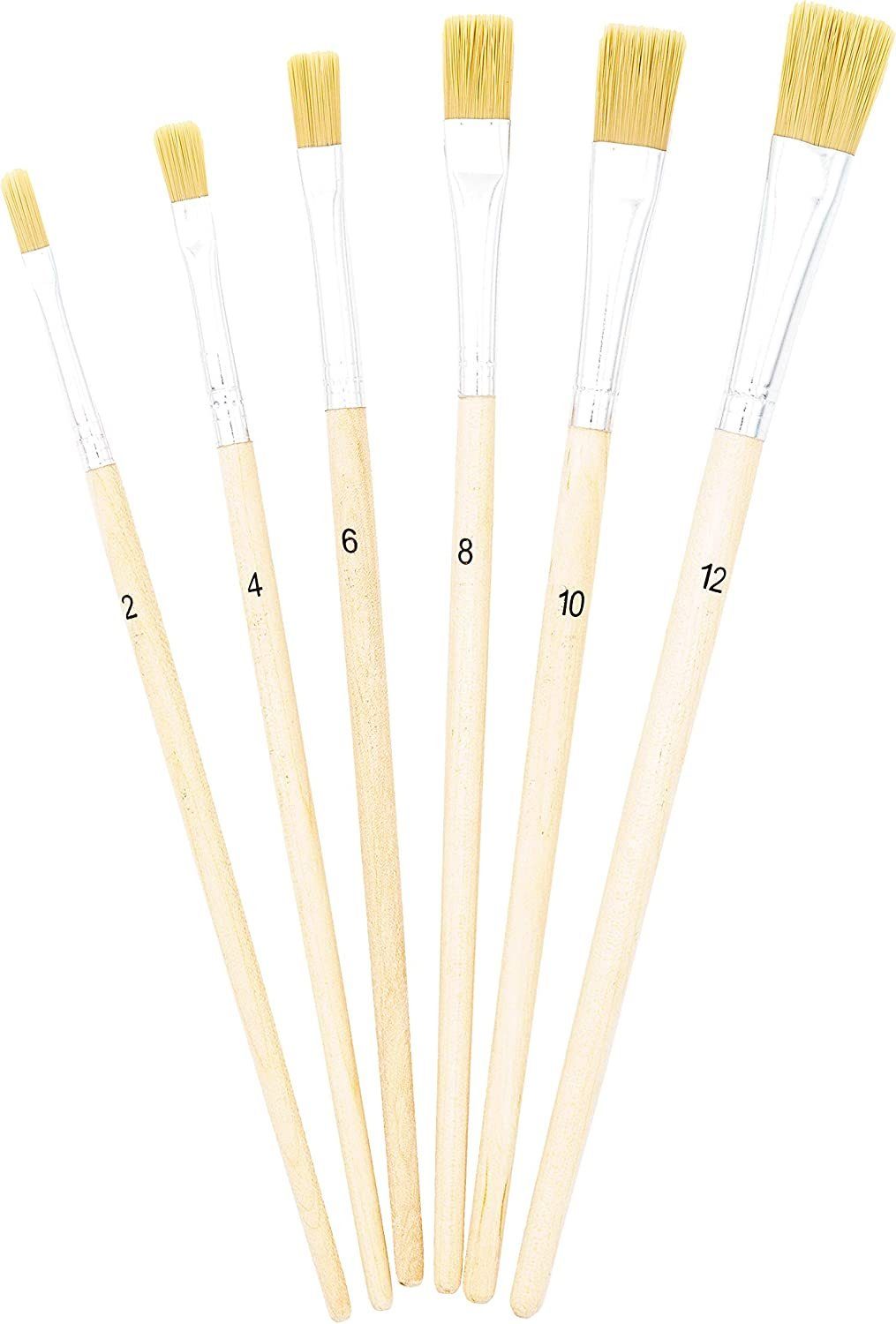 TSI Schreibwaren Malpinsel Pinselset Borstenpinsel 6er