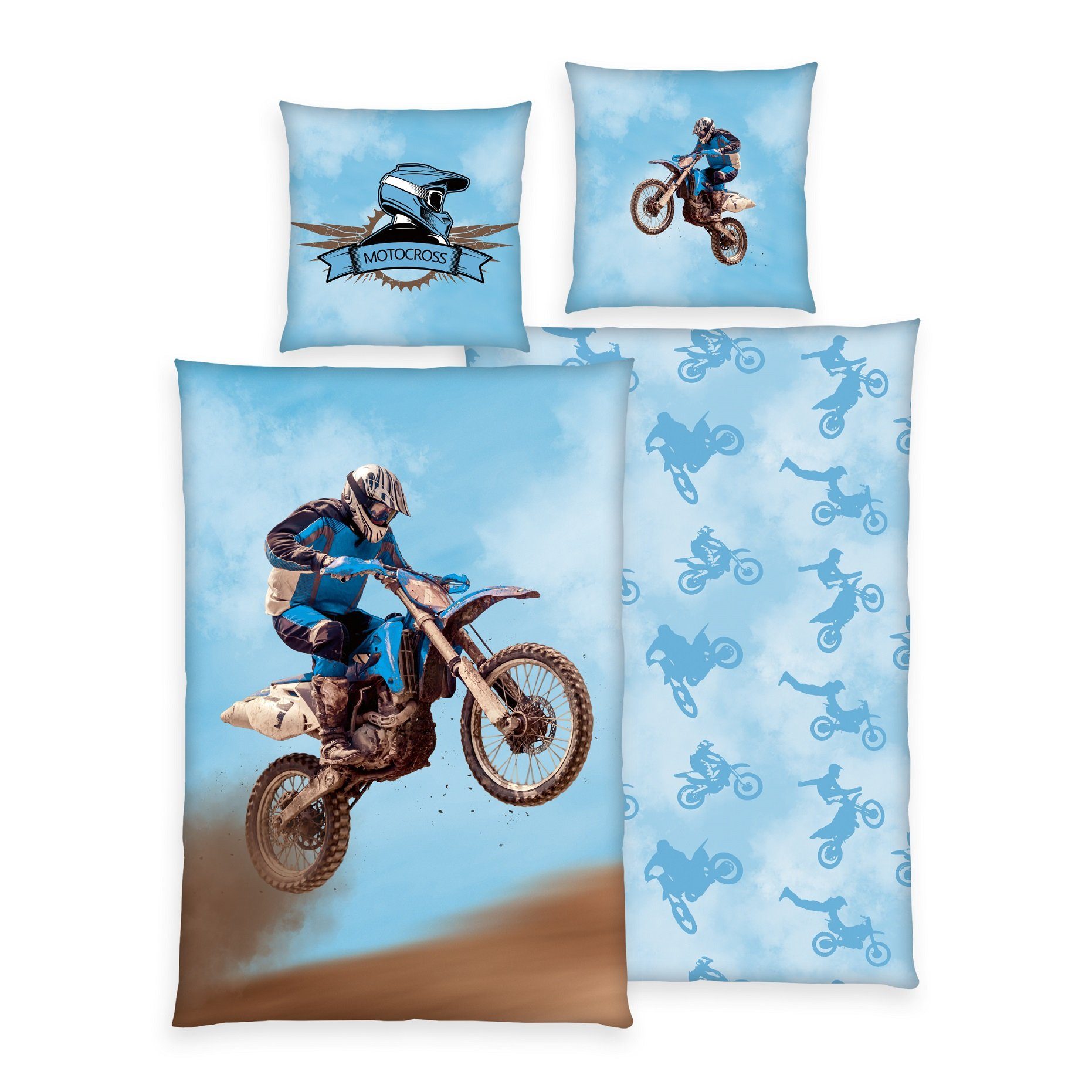 Herding Kinderbettwäsche Motocross Bettwäsche Set 2tlg.