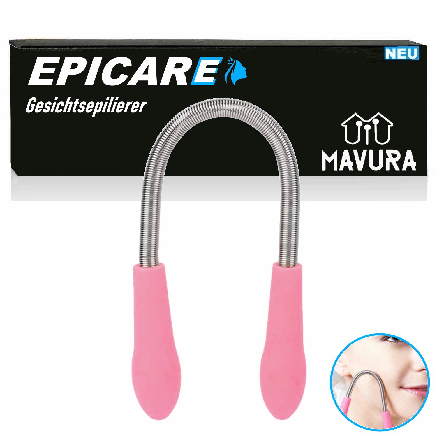 MAVURA Gesichtsepilierer EPICARE Gesichtshaarentferner Epilierer Pinzette