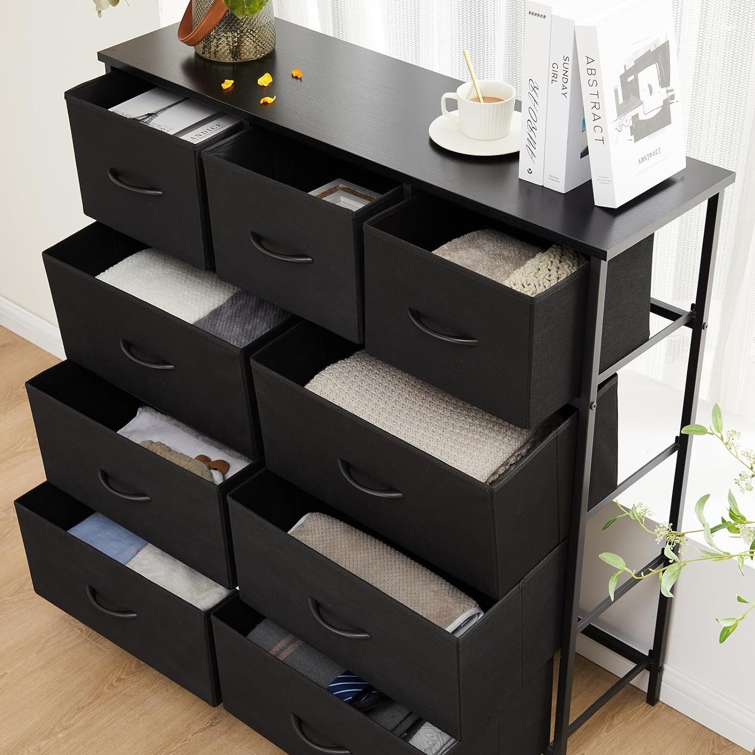 DUMOS Stoffschrank Kommode mit 9 SchubladenIdeal