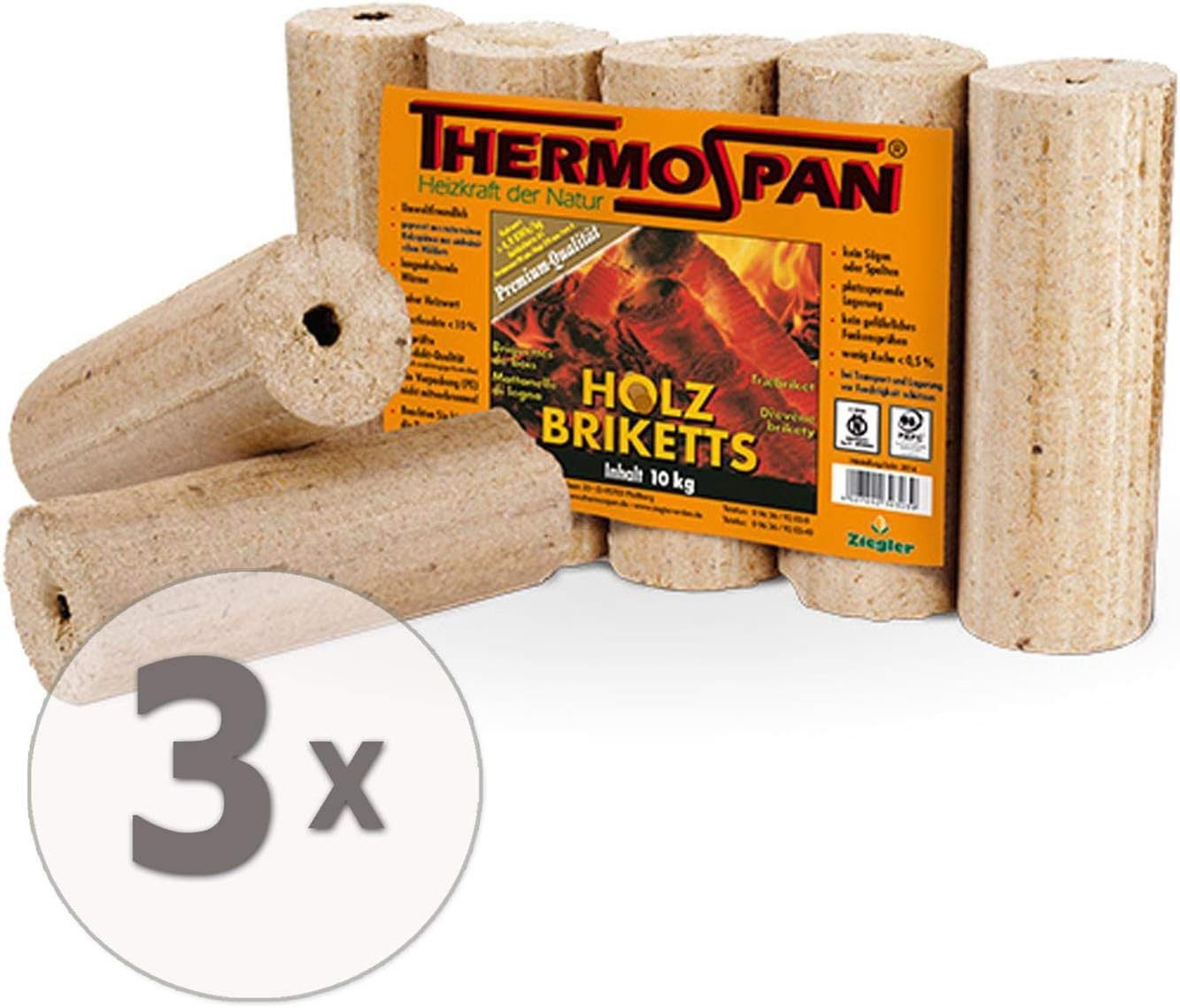Thermospan Holzbriketts Thermospan Holzbrikett 3x10kg