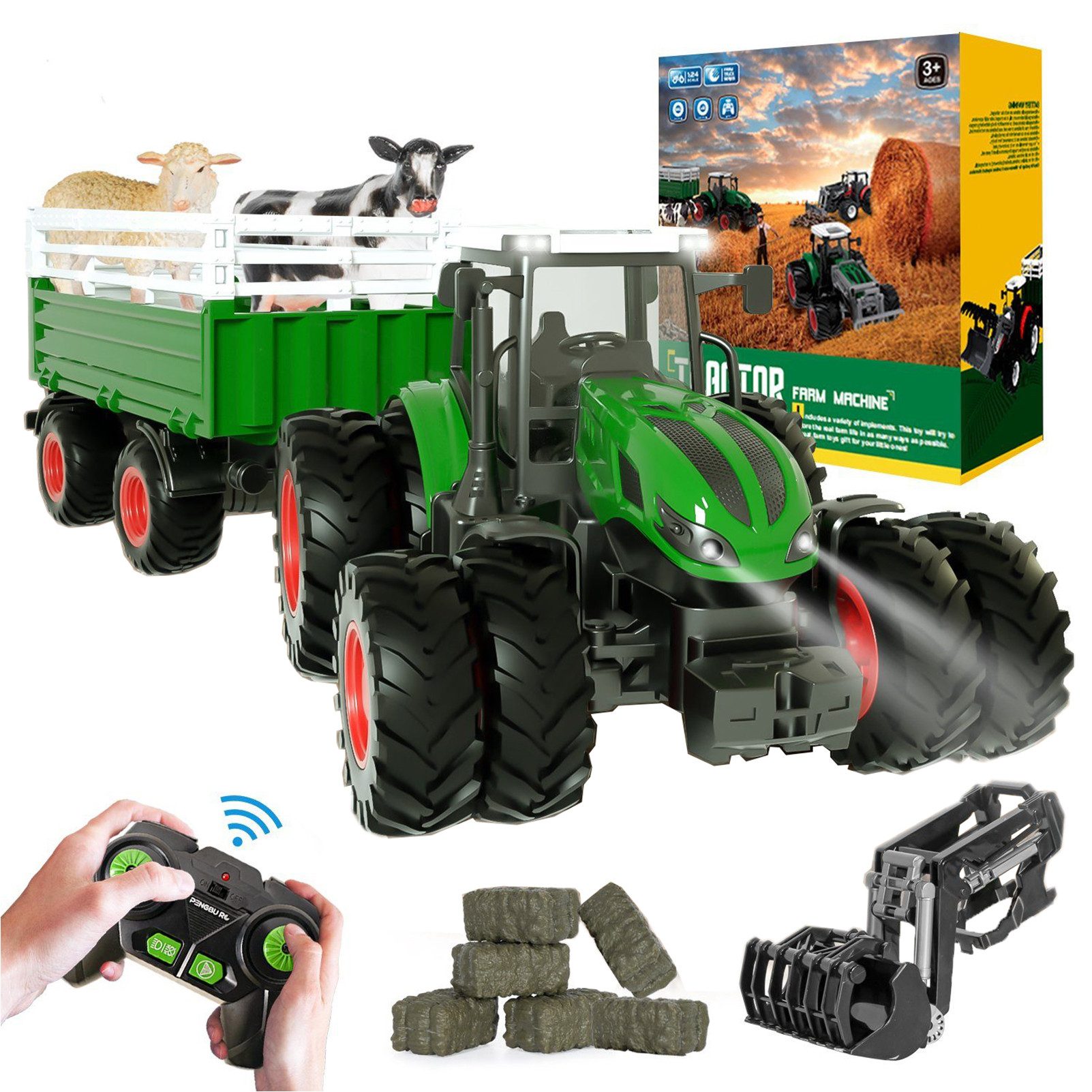 Esun RC-Traktor Ferngesteuerter Traktor Spielzeug ab