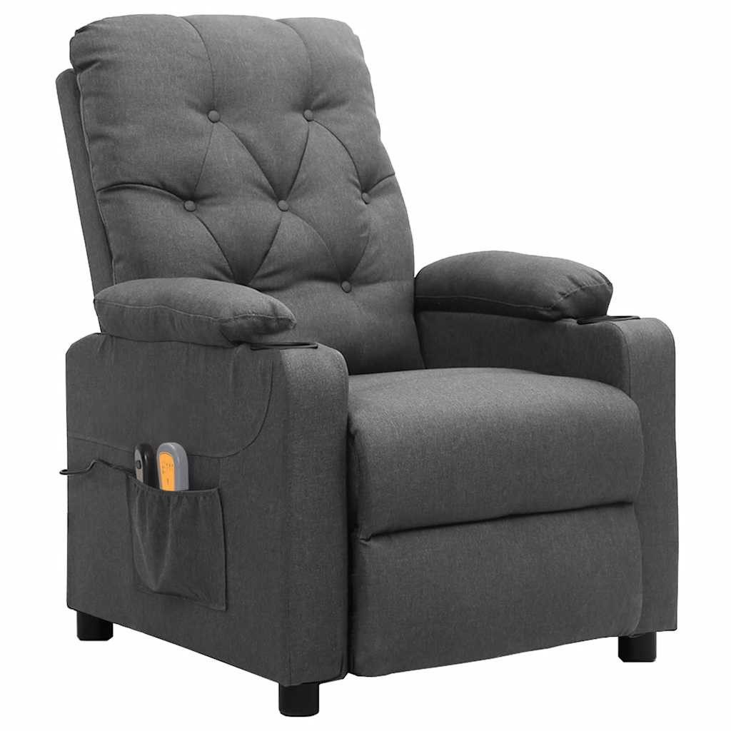 vidaXL Massagesessel Massagesessel Elektrisch Hellgrau Stoff
