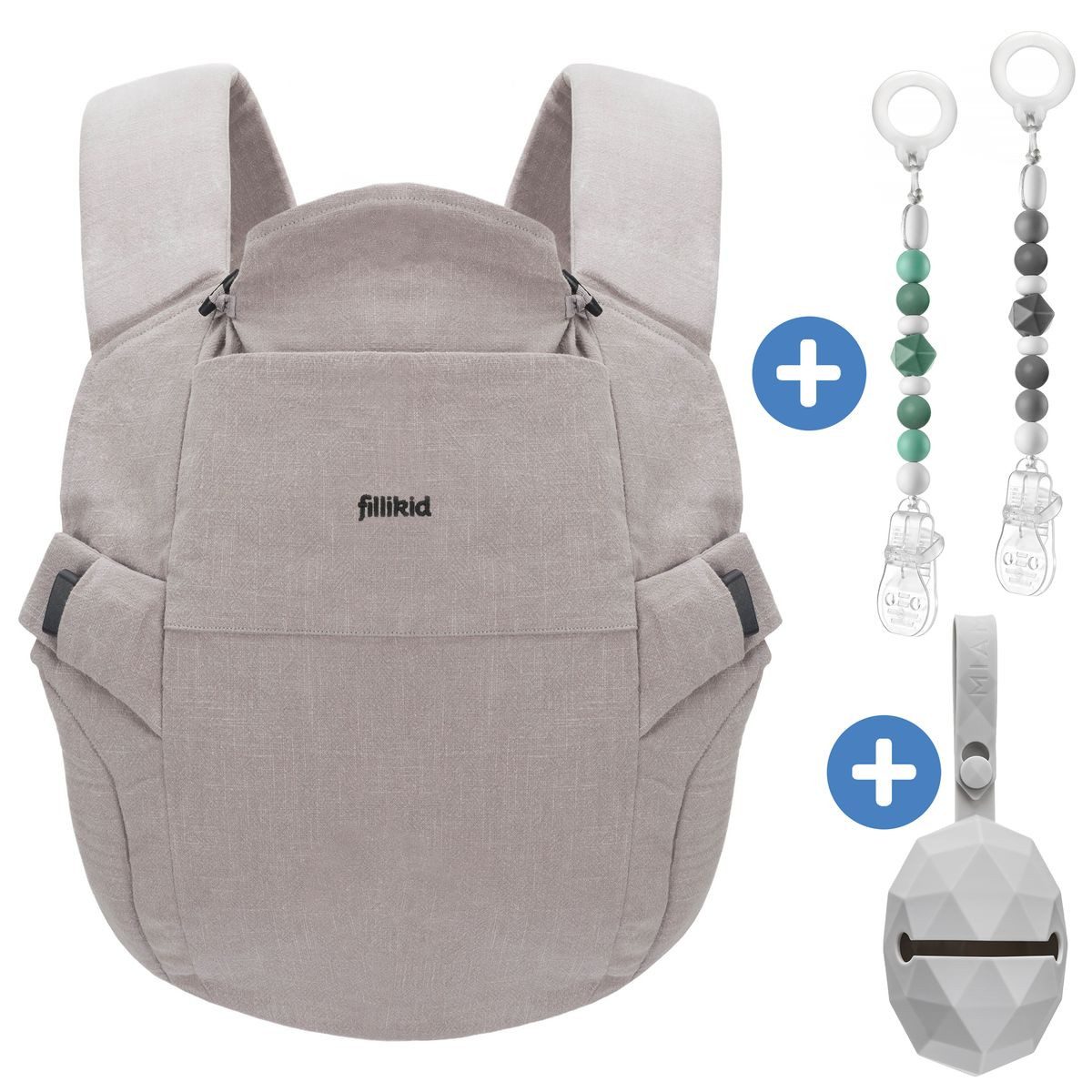 Fillikid Babytrage Natural, Kindertrage Bauchtrage Rückentrage