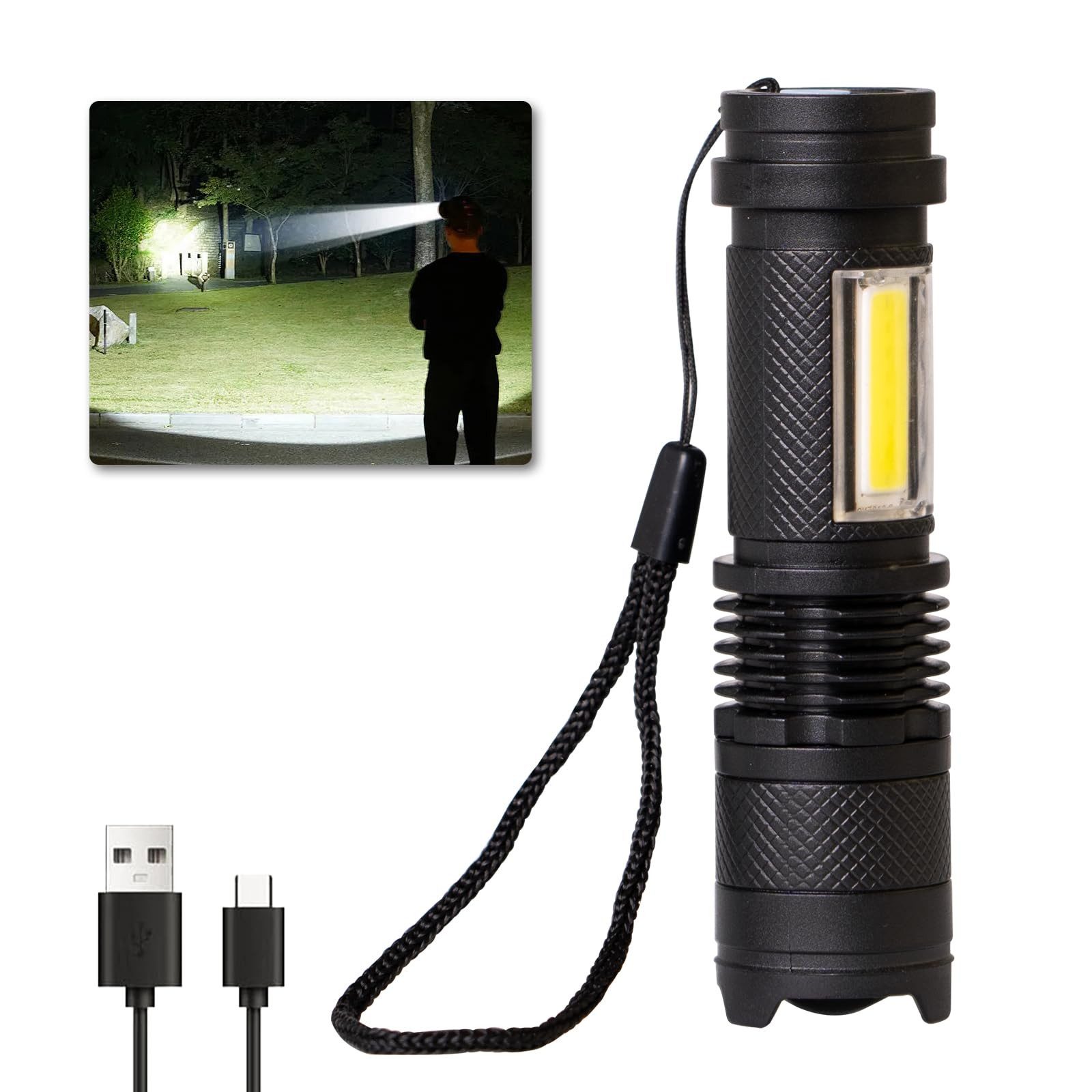 LQWELL Taschenlampe Mini Taschenlampe LED USB
