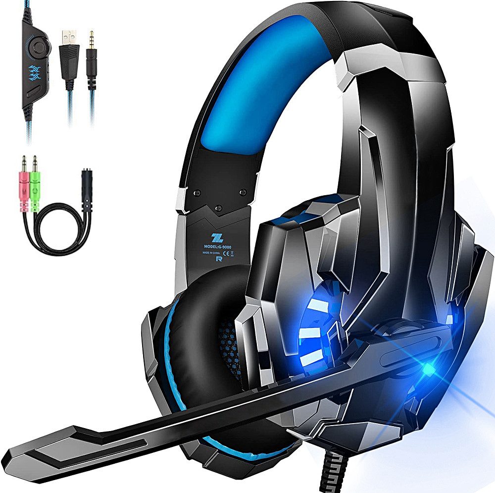 MOPUEA Gaming-Headset Over-Ear-Kopfhörer Headset für Spiele
