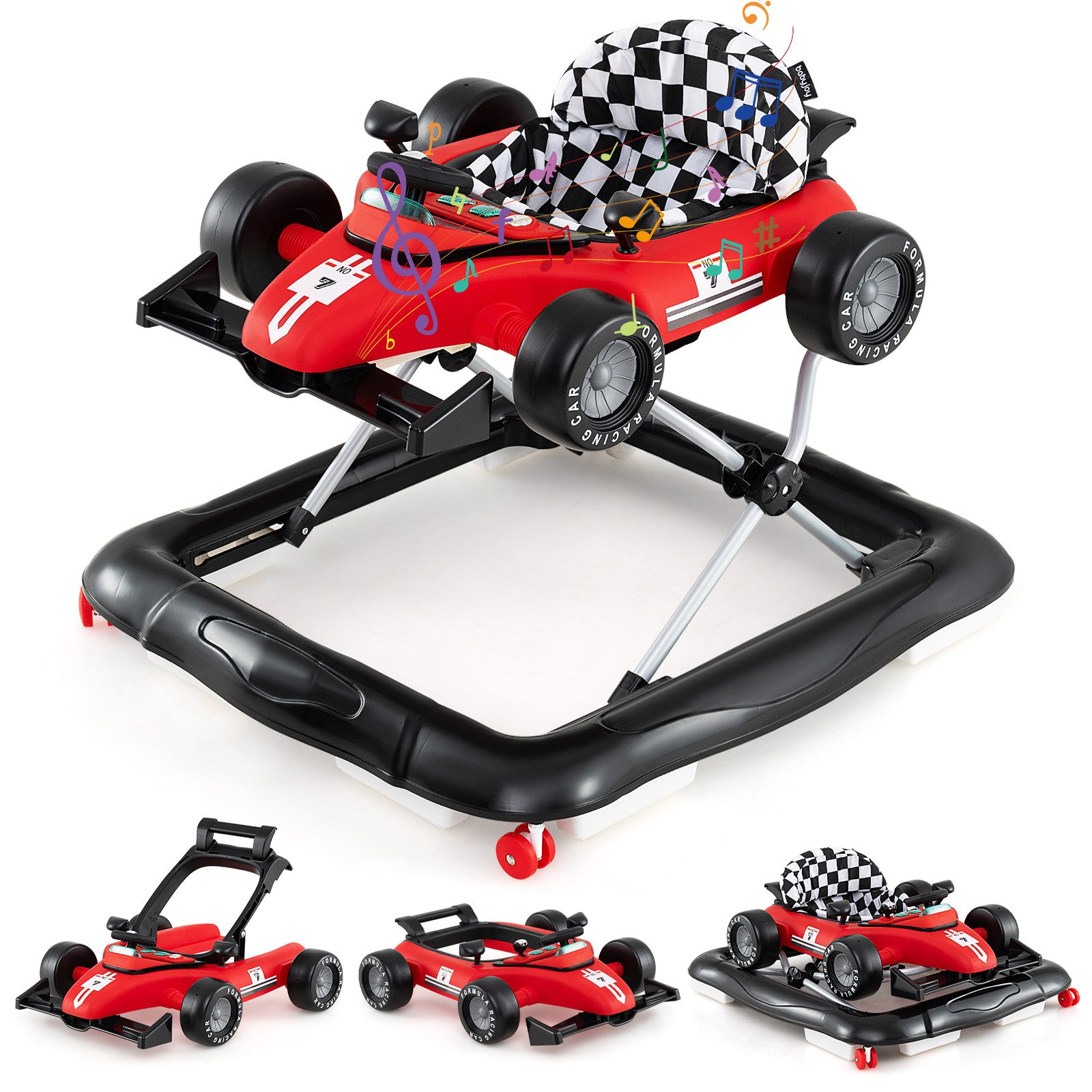 COSTWAY Lauflernhilfe, 4 in 1 Lauflernwagen