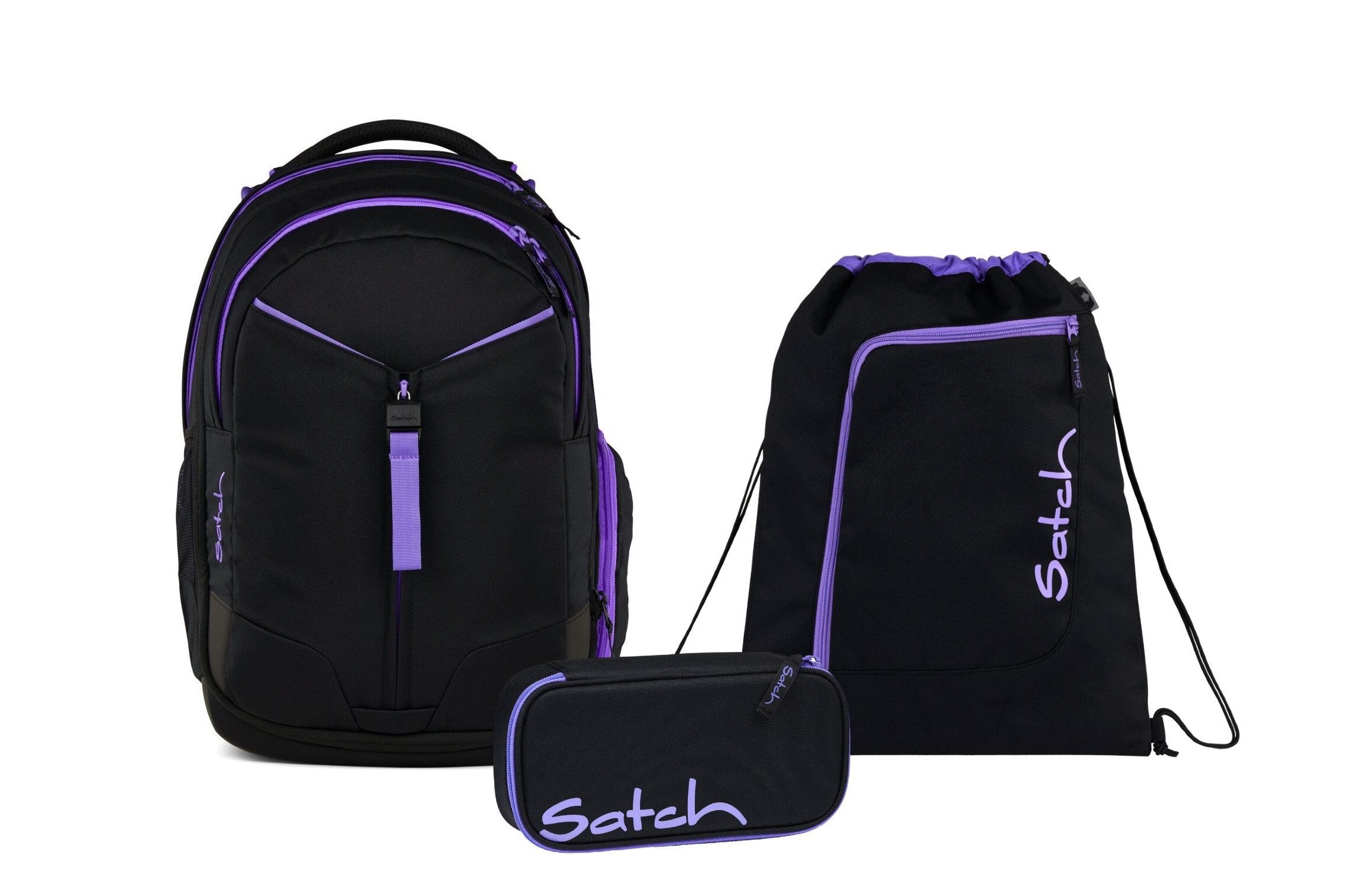 Satch Schulranzen Schulrucksack-Set MATCH Purple Phantom