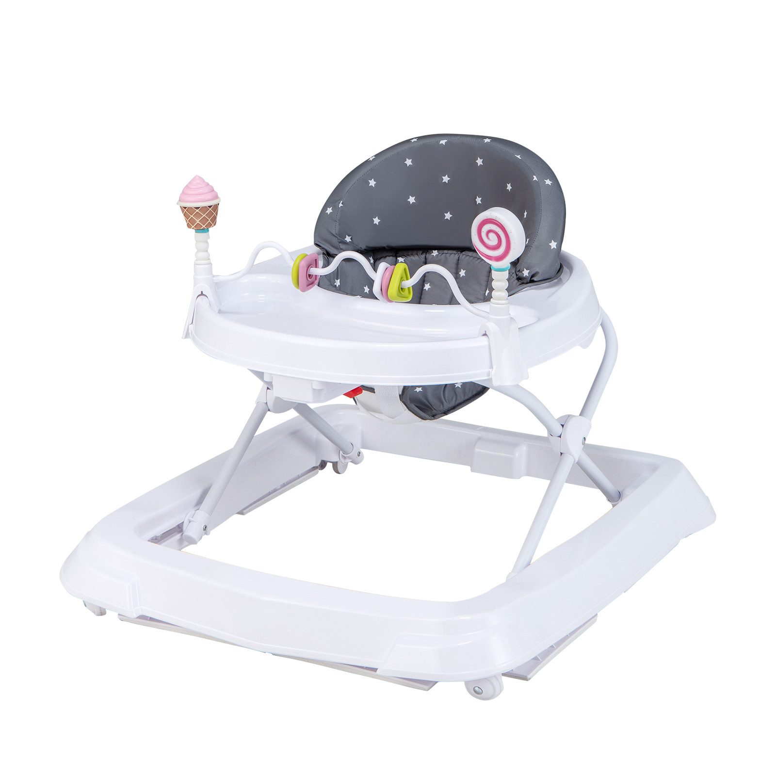 COSTWAY Lauflernhilfe Babywalker, 3-stufig höhenverstellbar mit