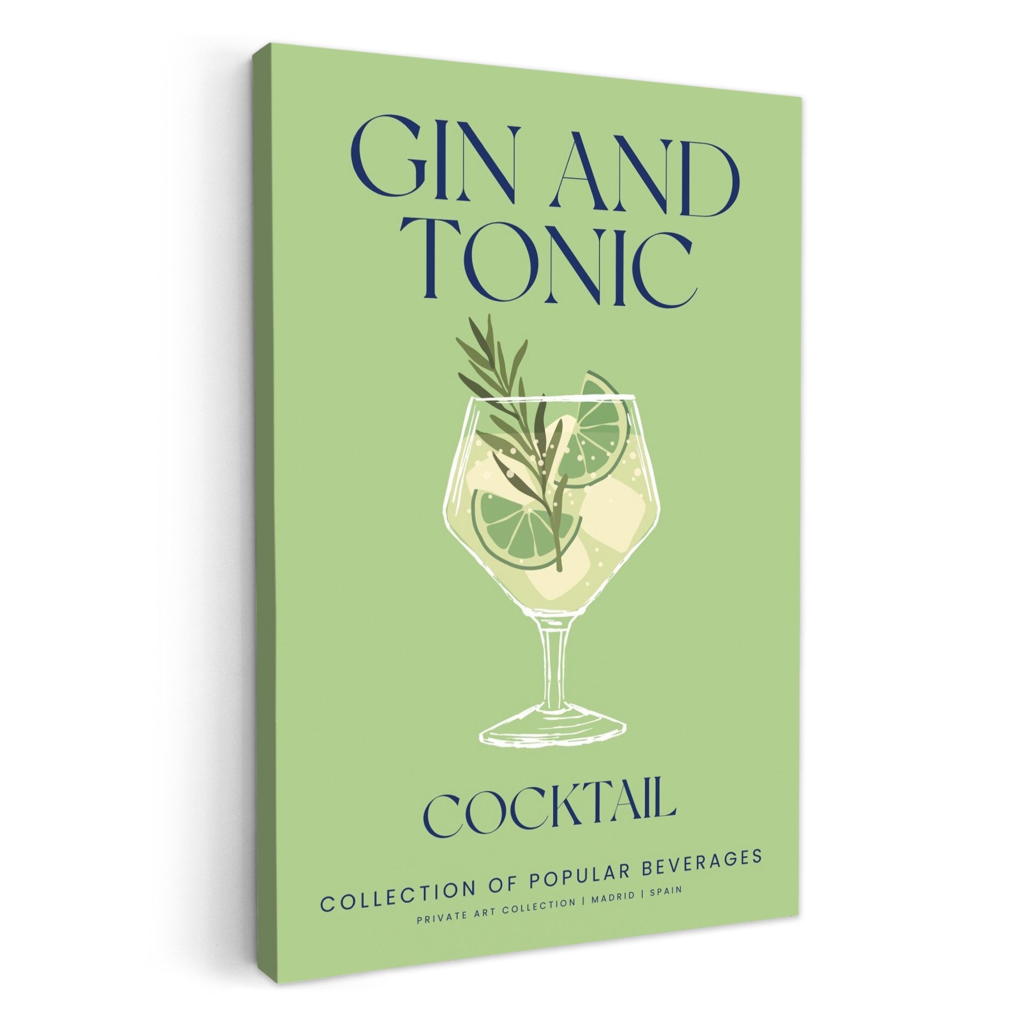 OneMillionCanvasses® Leinwandbild Gin Tonic - Grün