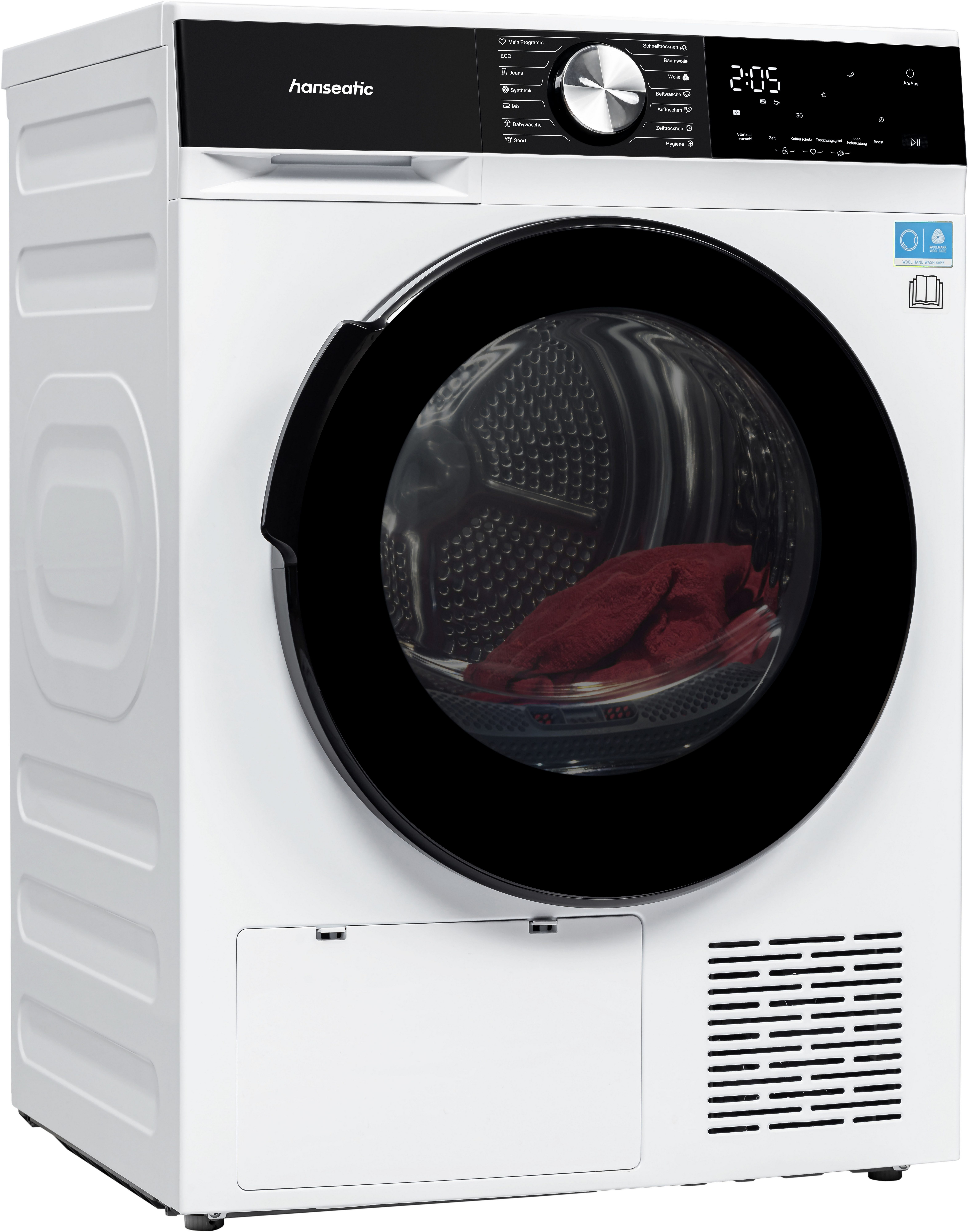 Hanseatic Wärmepumpentrockner HWT8BGT, UV-Funktion zur Desinfektion