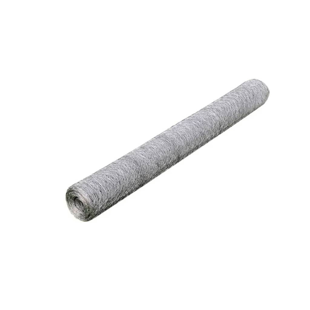 vidaXL Gartenzaun Maschendraht Verzinkter Stahl 25×0,5