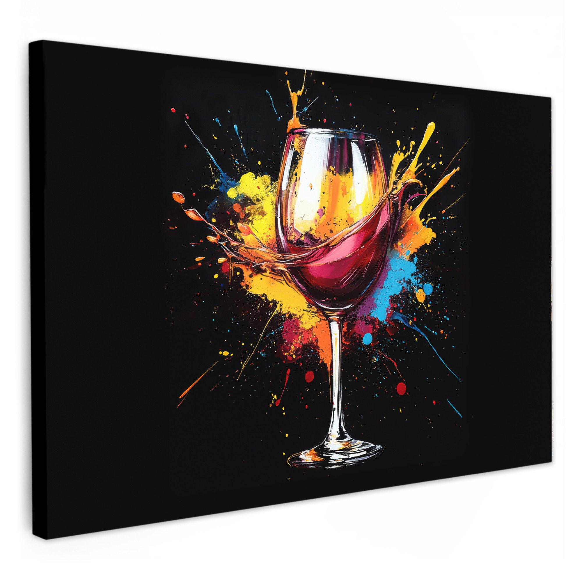 OneMillionCanvasses® Leinwandbild Wein - Glas -