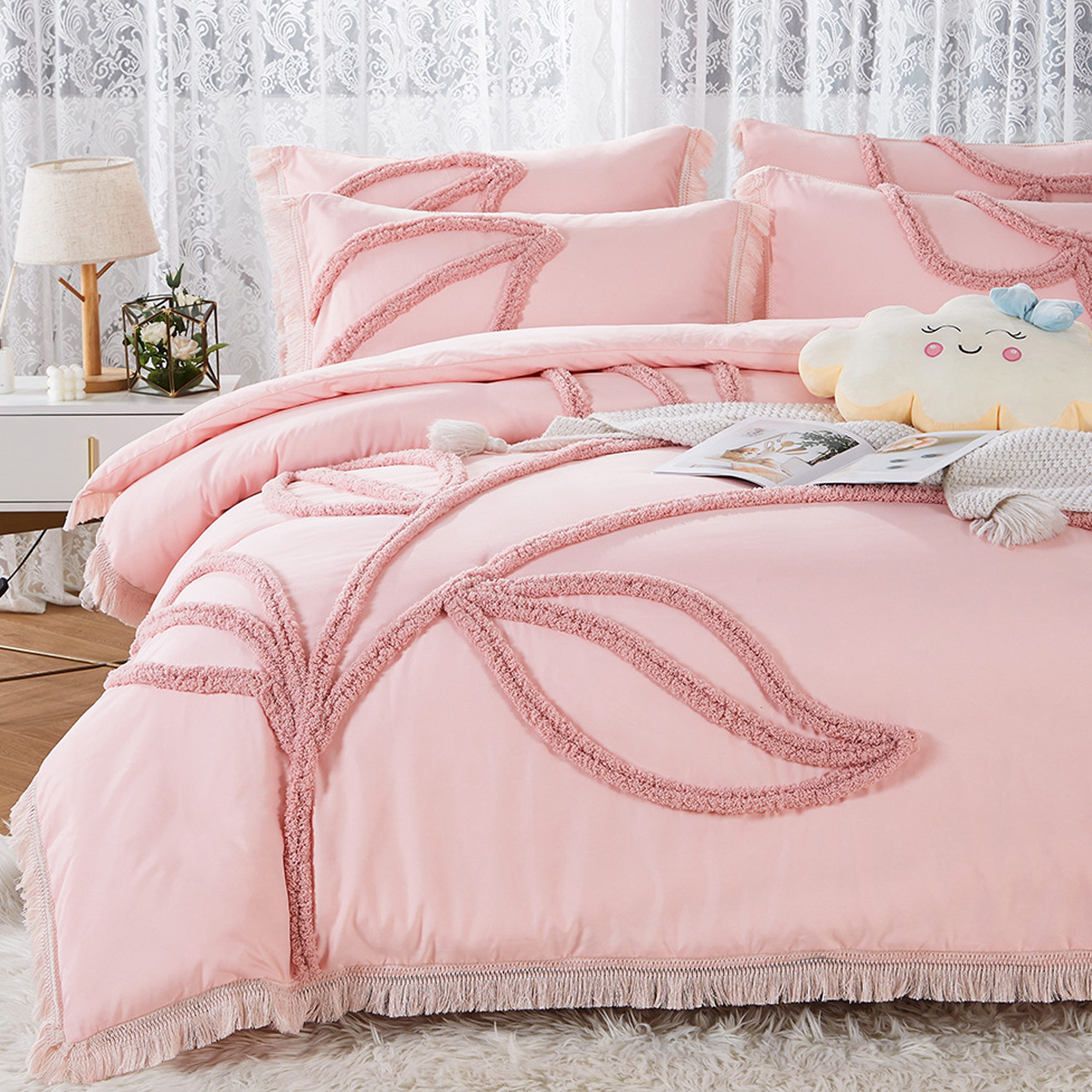 wohnTRAUM24 Bettwäsche Bettwäsche,Getuftet Boho Bettwäsche-Set 135x200cm,200x200cm,