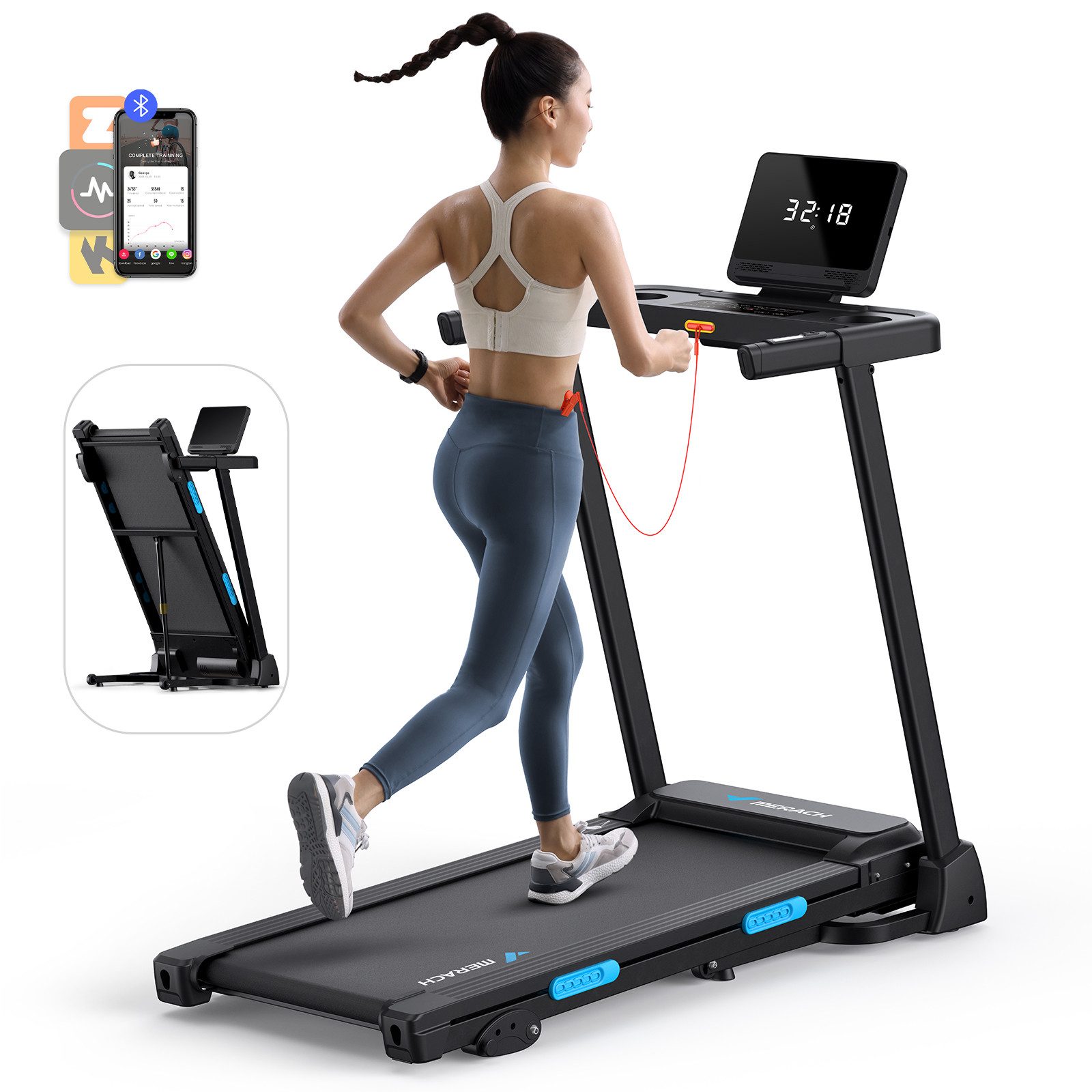 MERACH Laufband Elektrisches Laufband, Klappbares Laufband