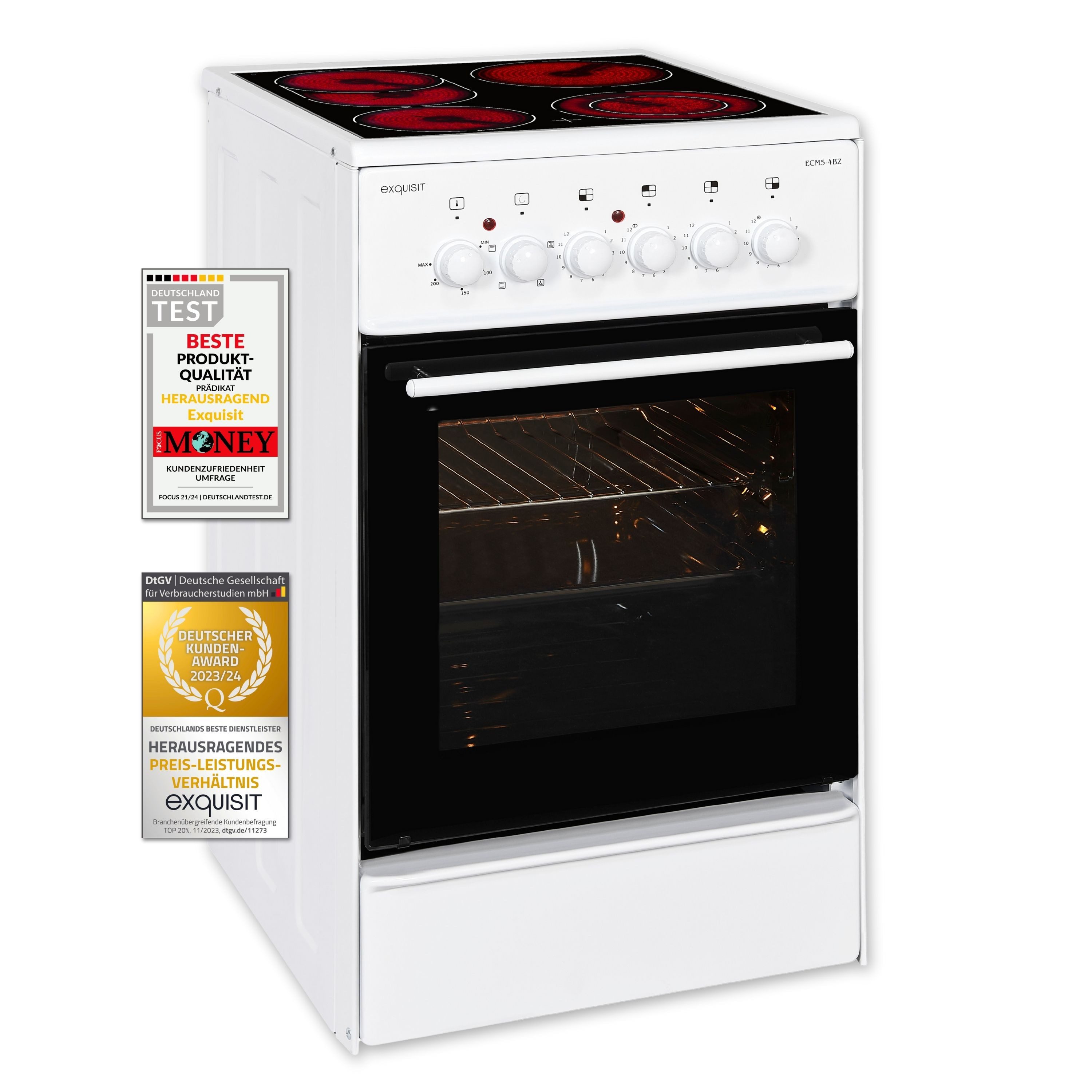 exquisit Elektro-Standherd ECM 5-4 BZ, Grill,