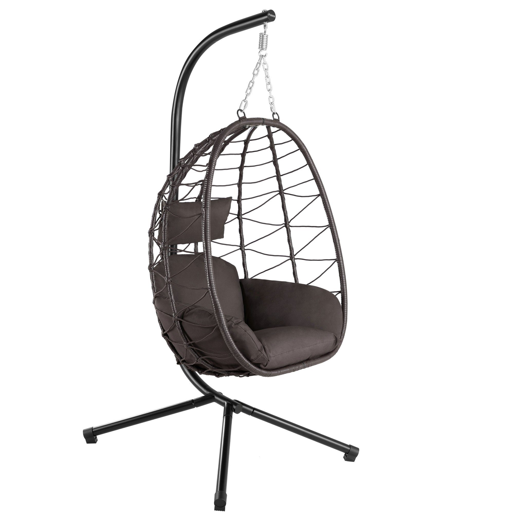 HinHocker Hängesessel Hängesessel mit Gestell, Braun,