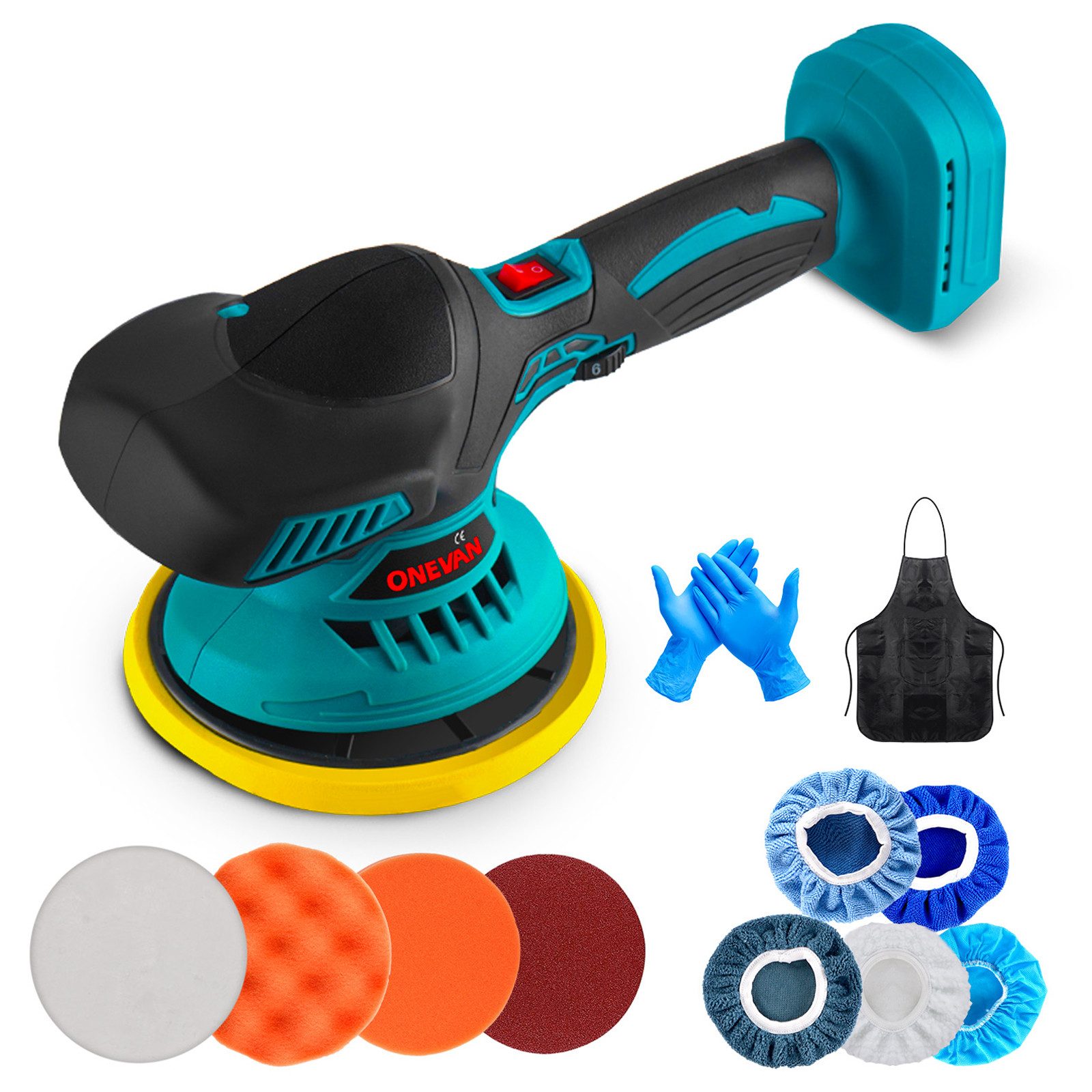 ONEVAN Akku-Poliermaschine Auto poliermaschinen Set 6