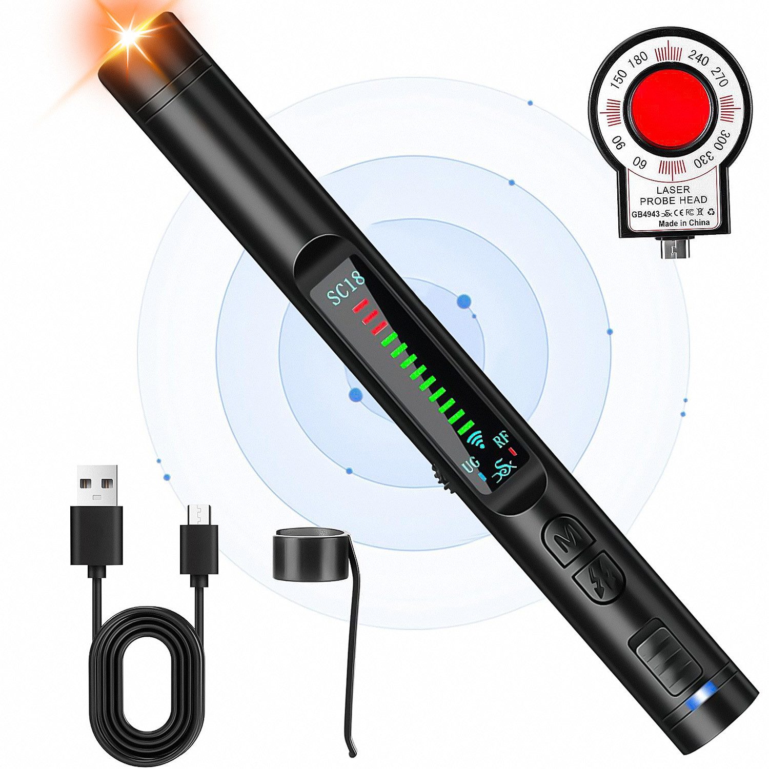 RWEUOQ Leitungsortungsgerät Leitungsortungsgerät Metalldetektor, 5in1 RF