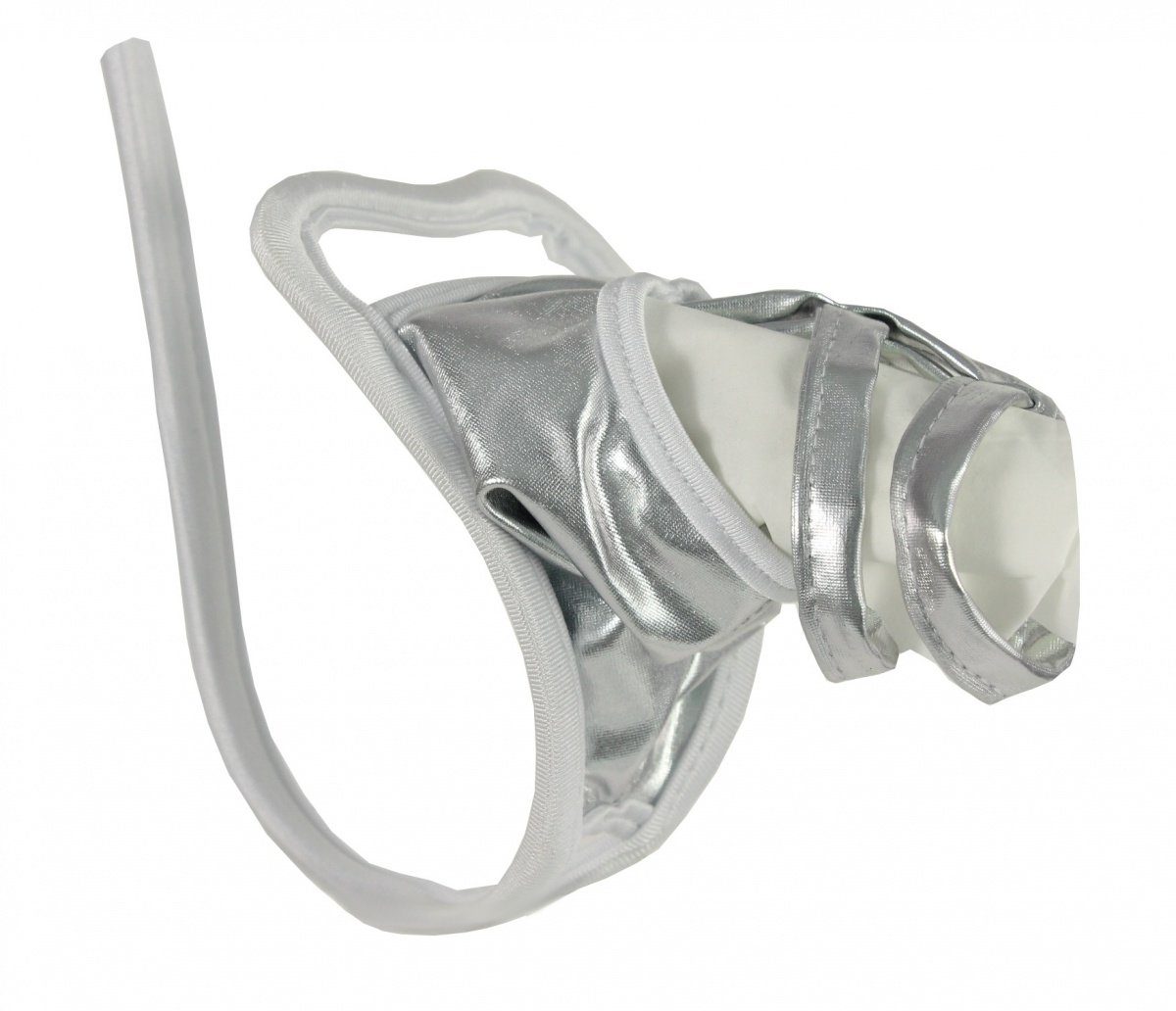 Lau-Fashion Tanga Wetlook C-String Tanga Silber