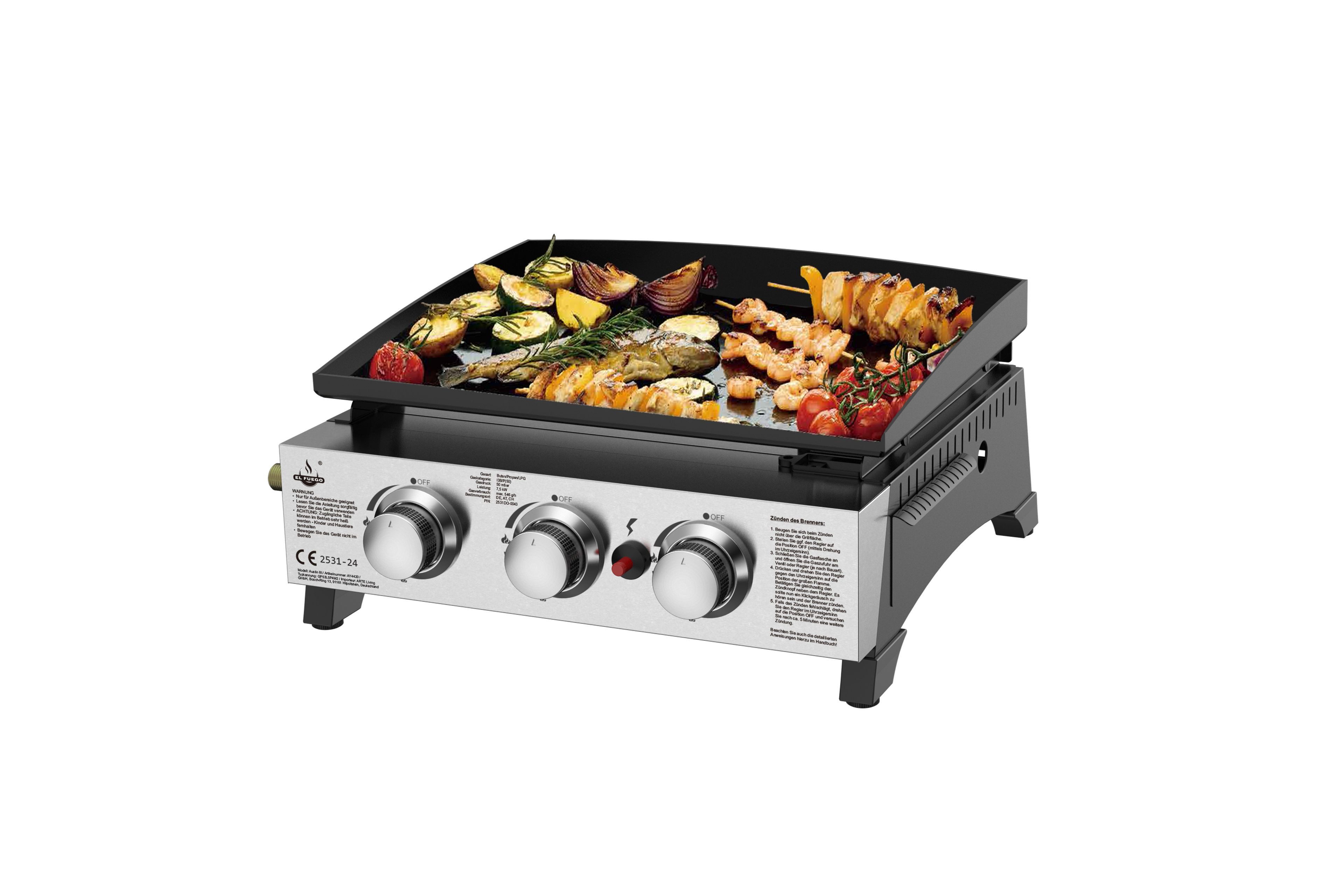 El Fuego Gasgrill Plancha Gasgrill 'AUSTIN