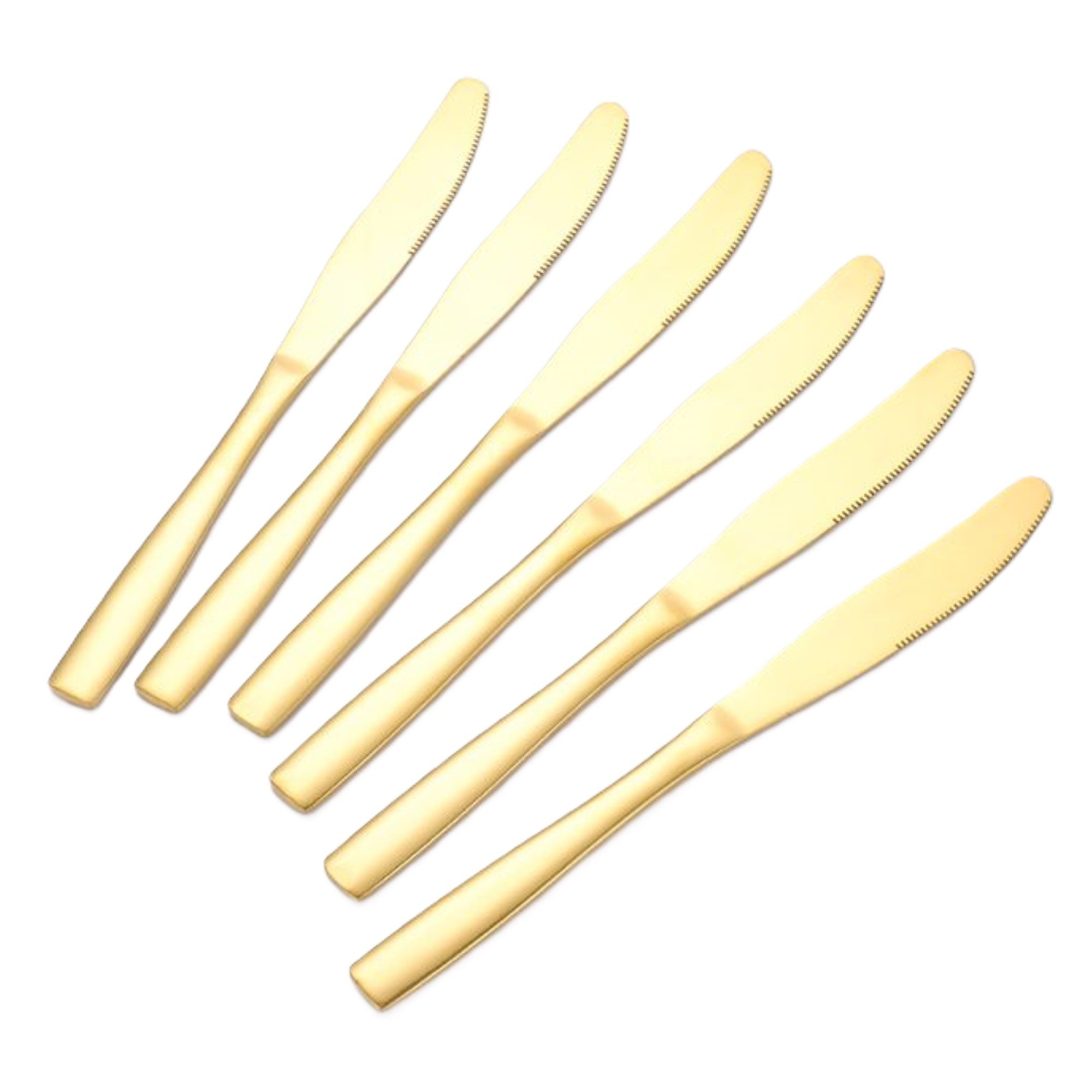 Cheffinger Besteck-Set 6er Set goldene Tafelmesser