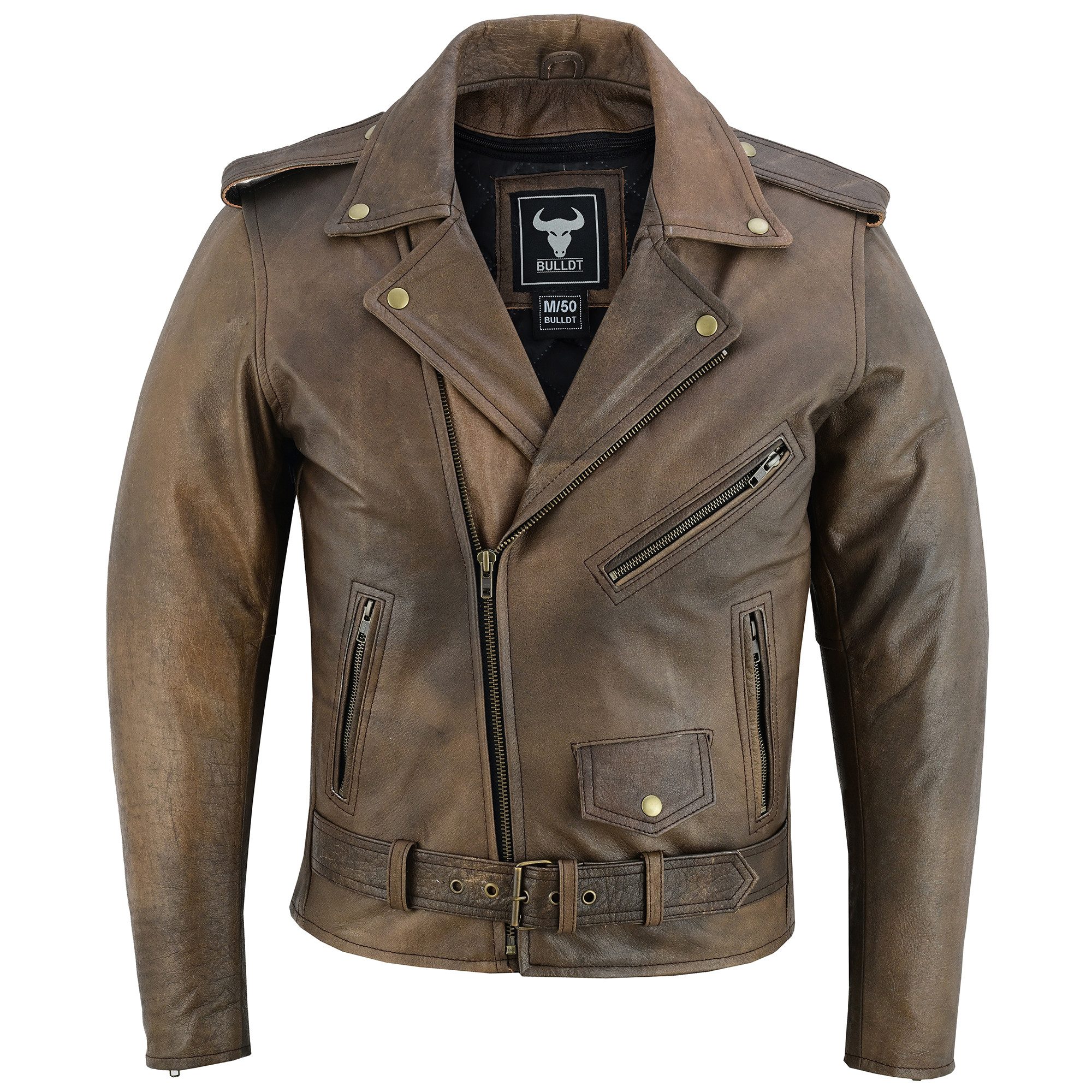 BULLDT Motorradjacke BLD418J Rockerjacke Chopper Lederjacke