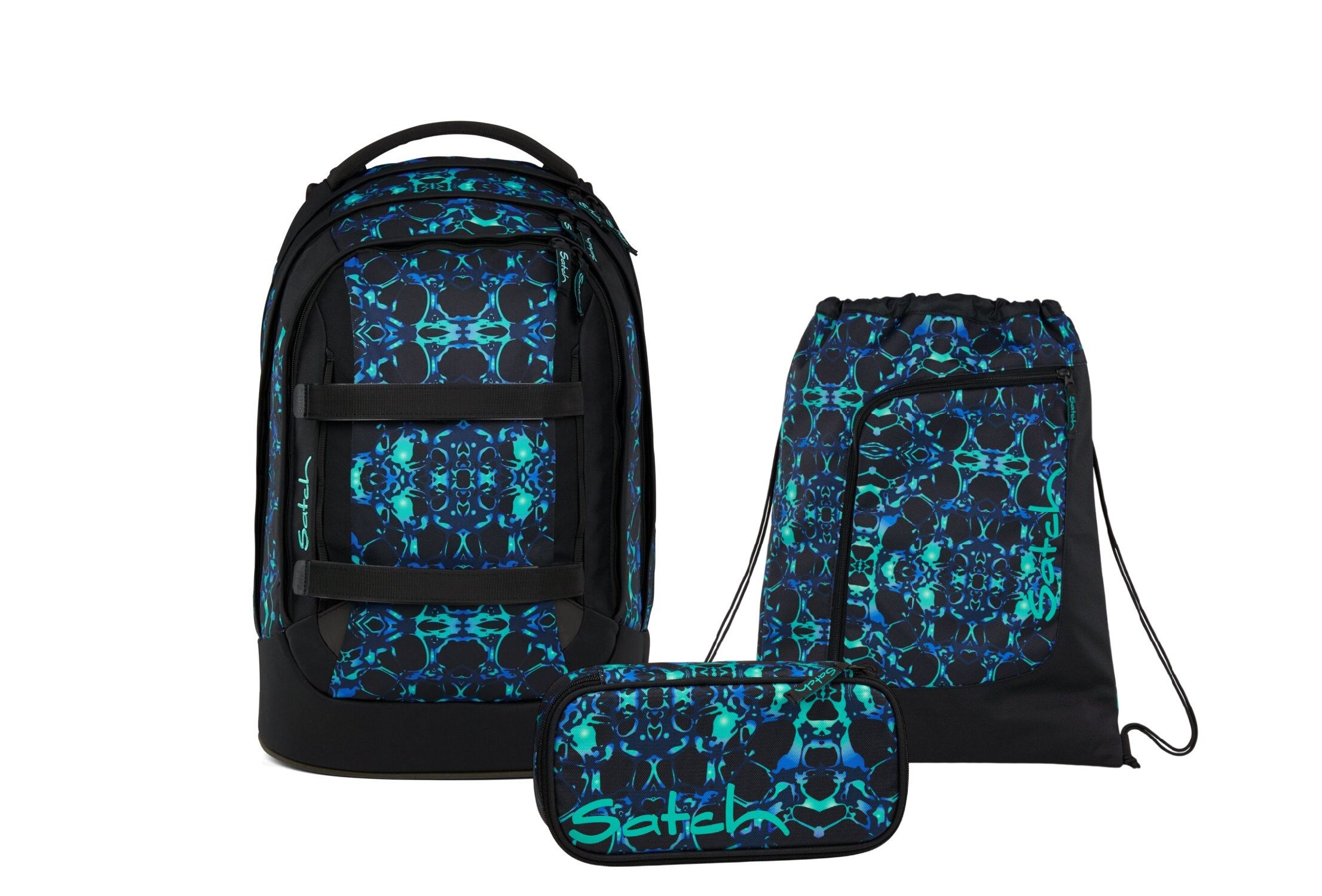 Satch Schulranzen Schulrucksack-Set PACK Caleido Blue