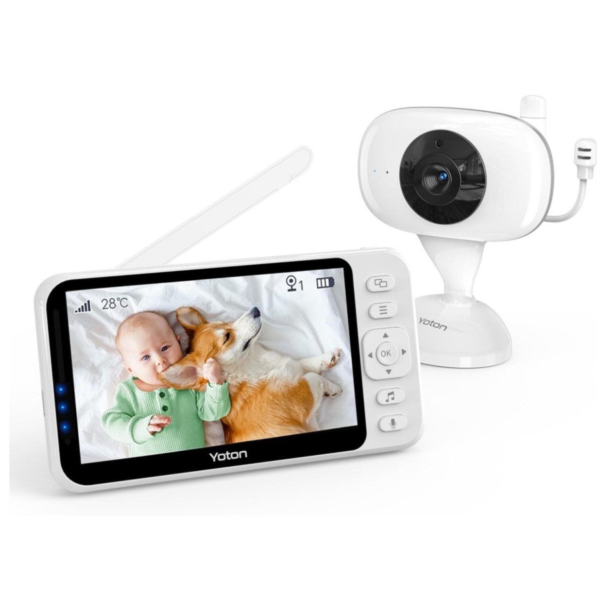 Yoton Video-Babyphone Babyphone mit Kamera, 4,3-Zoll-LCD,