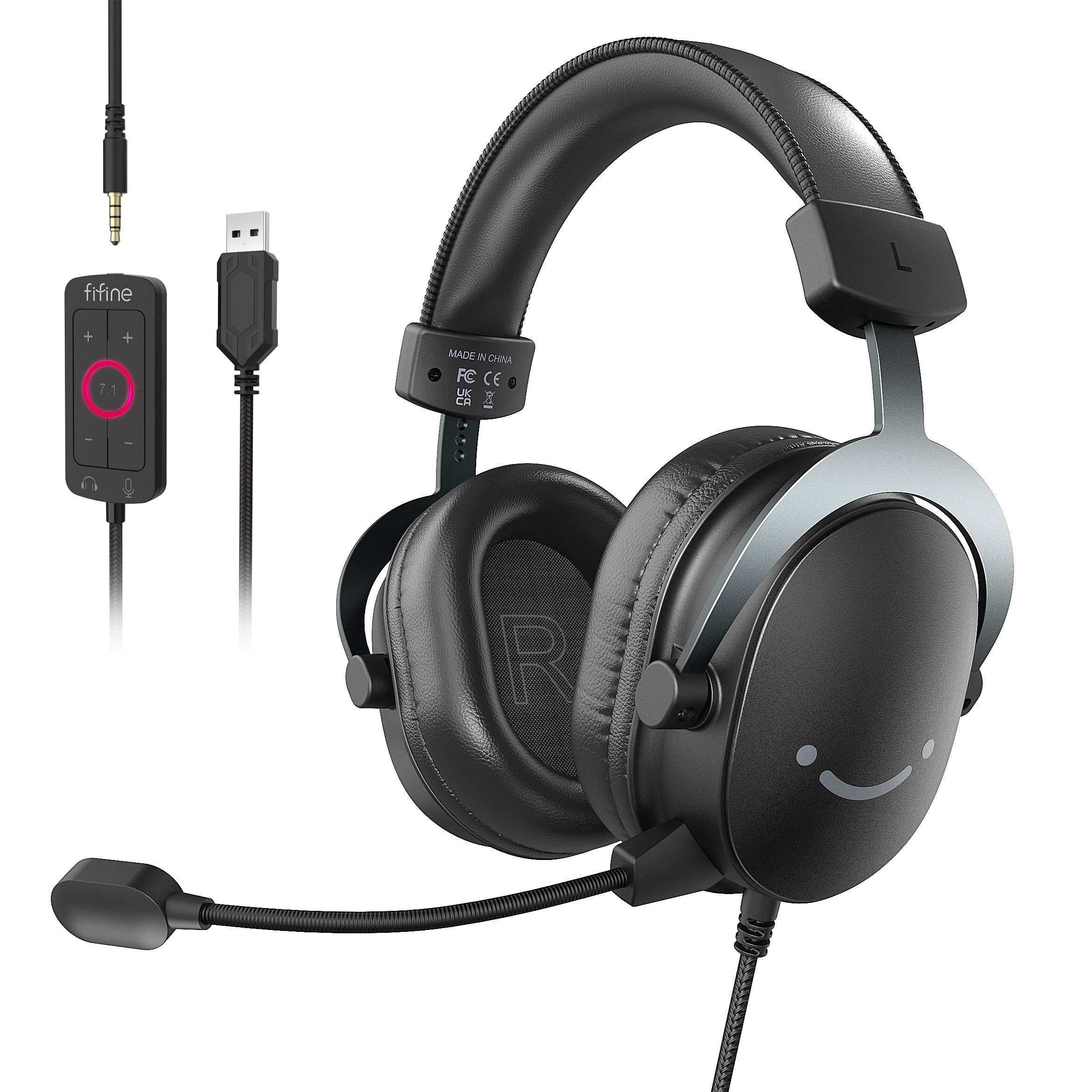 FIFINE Mikrofon Gaming Headset mit Mikrofon,