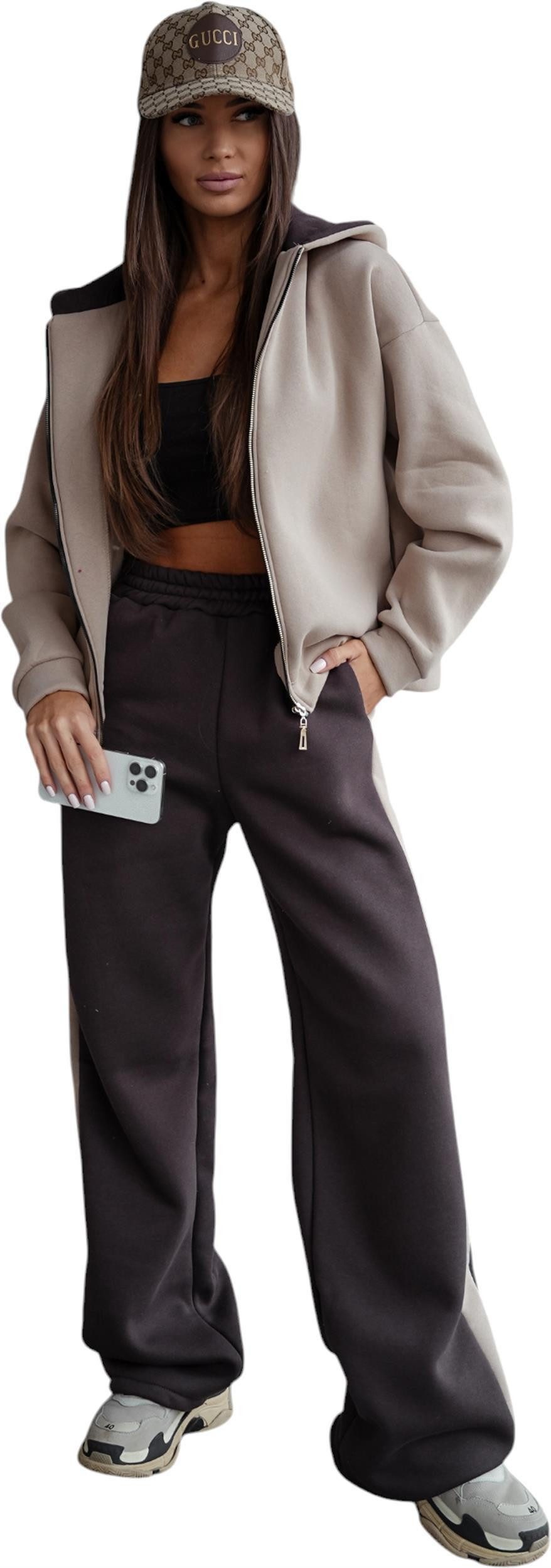 EloModa Jogginganzug Damen Jogginganzug Thermo Freizeitanzug