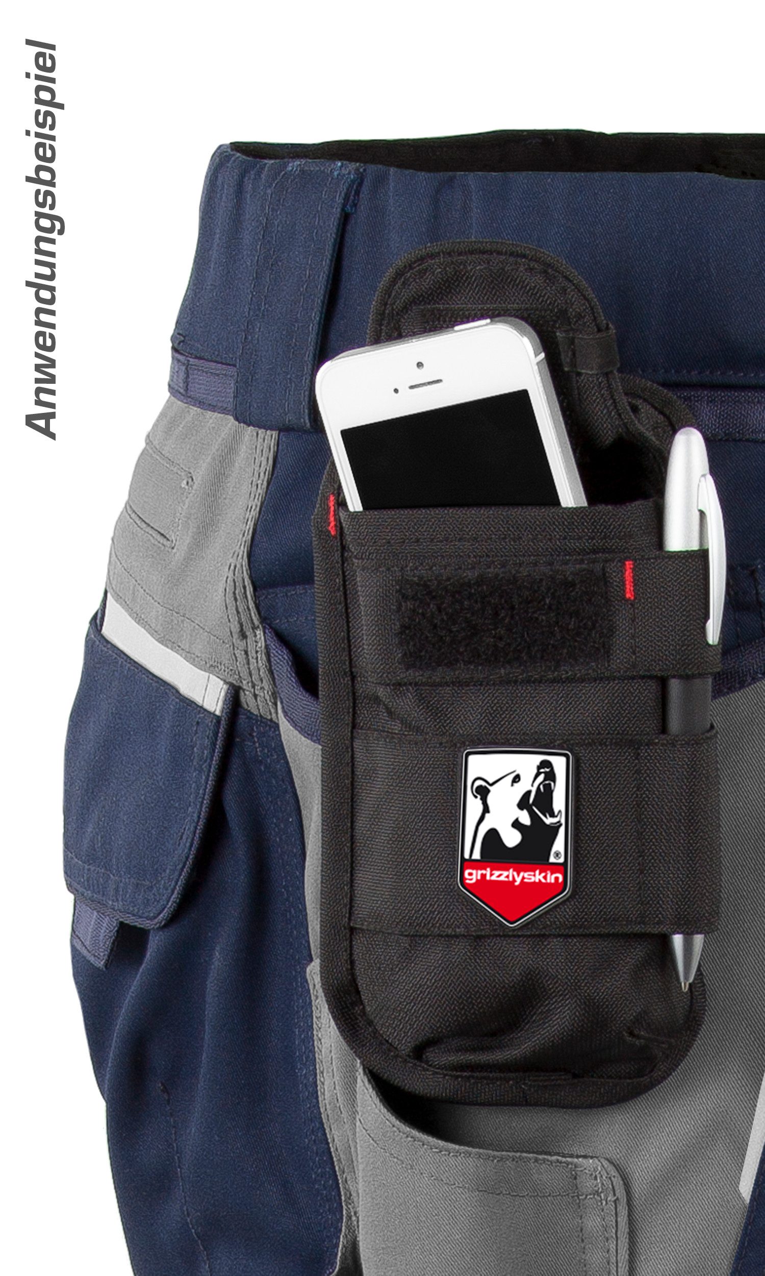 Qualitex Workwear Arbeitshose anhängbare Handy-Gürteltasche -