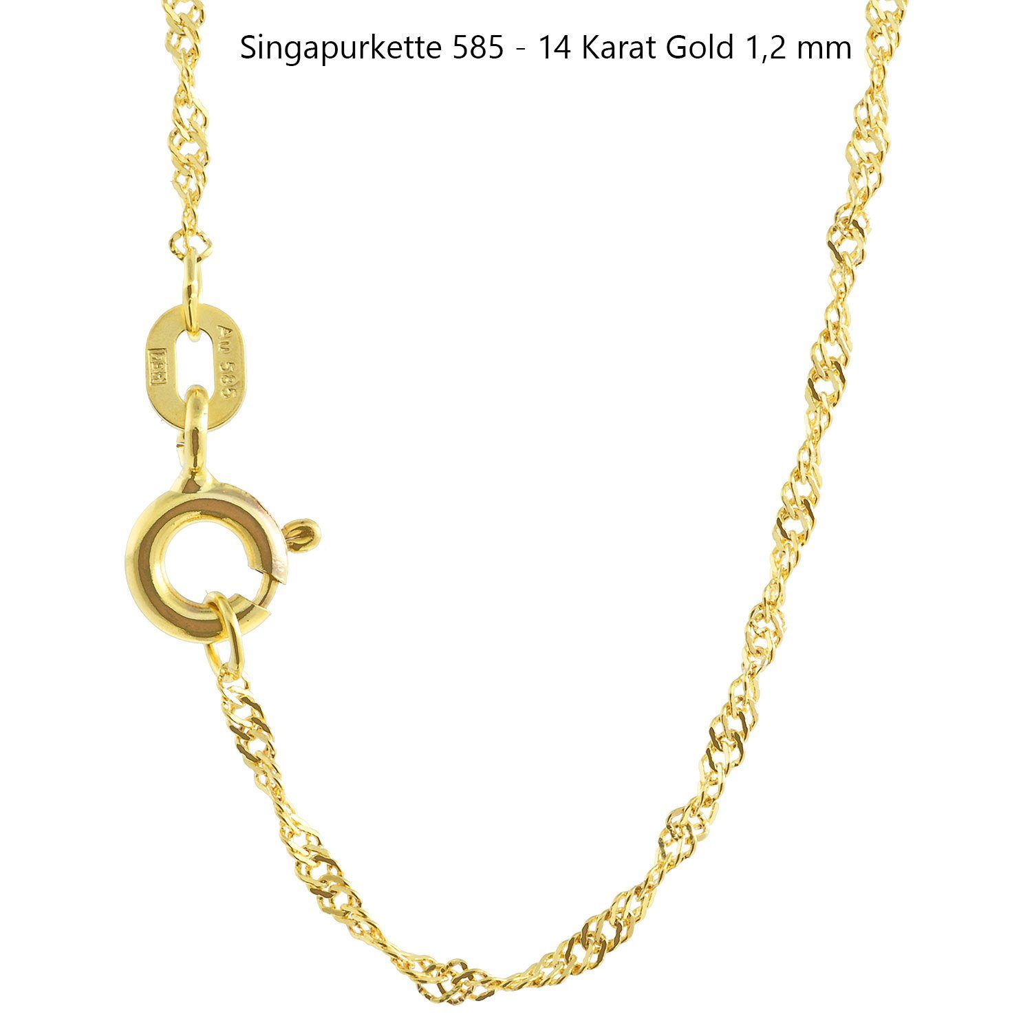 HOPLO Goldkette Goldkette Singapurkette Länge 42cm