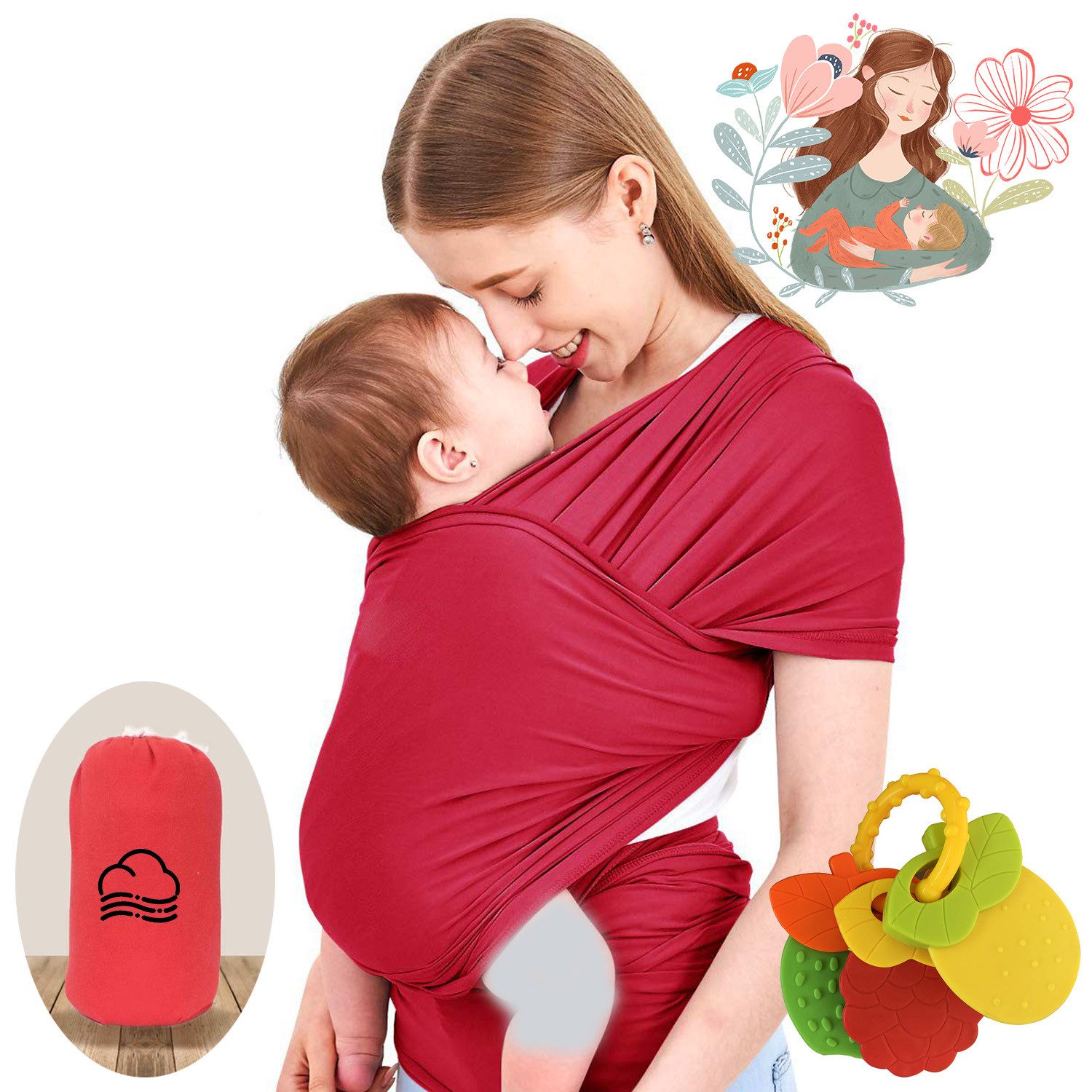 ZEUOPQ Tragetuch Babytrage Babytragetuch für Neugeborene