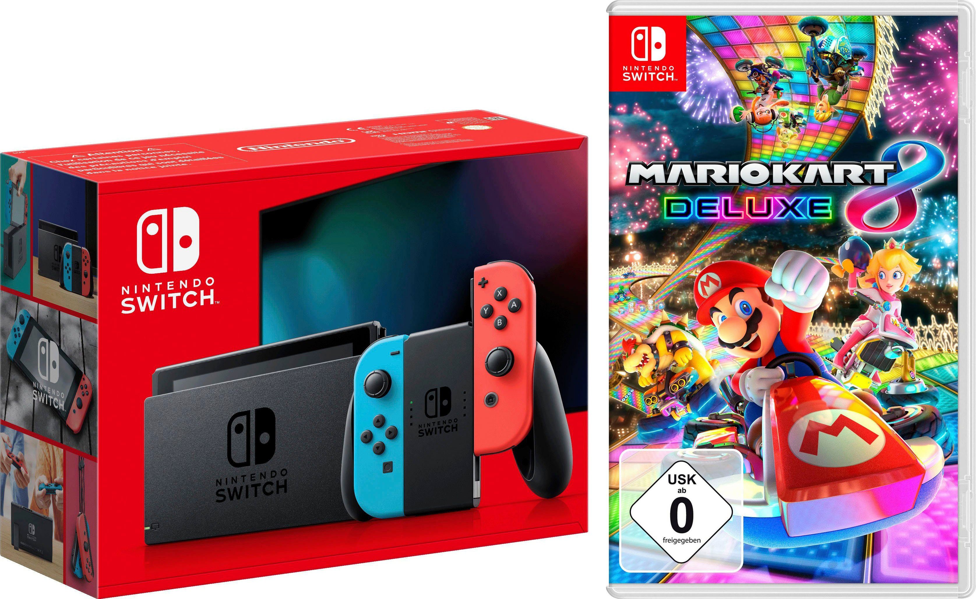 Nintendo Switch Switch Neon-Rot/Neon-Blau, inkl. Mario