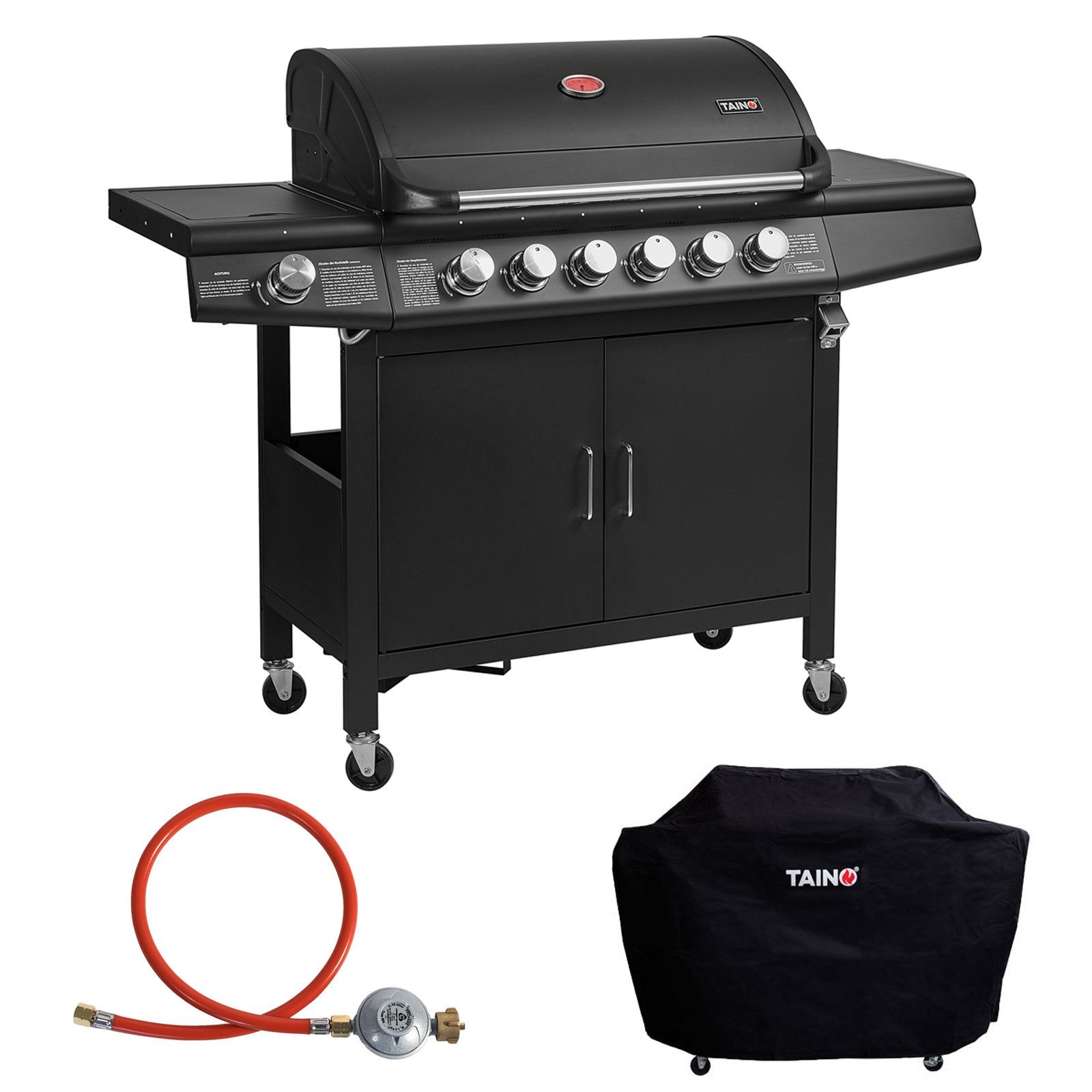 TAINO Gasgrill RED 6+1, Gasgrill-Set mit