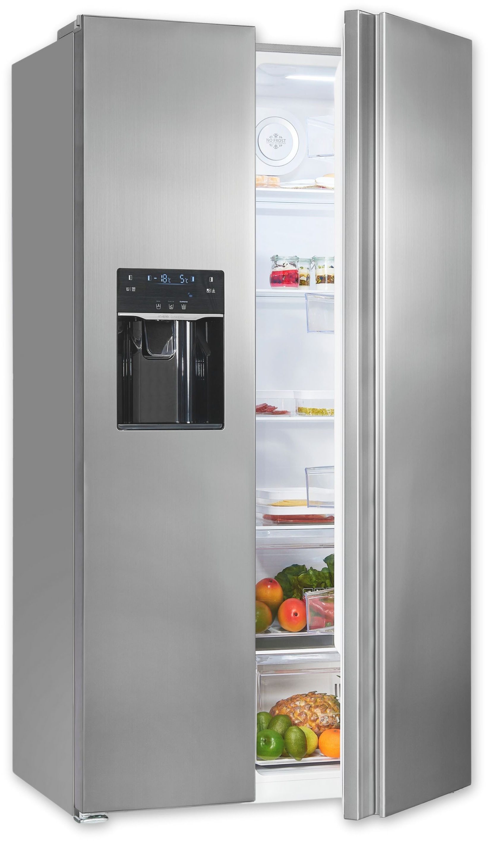 exquisit Side-by-Side SBS520-CF-040E inoxlook, 177 cm