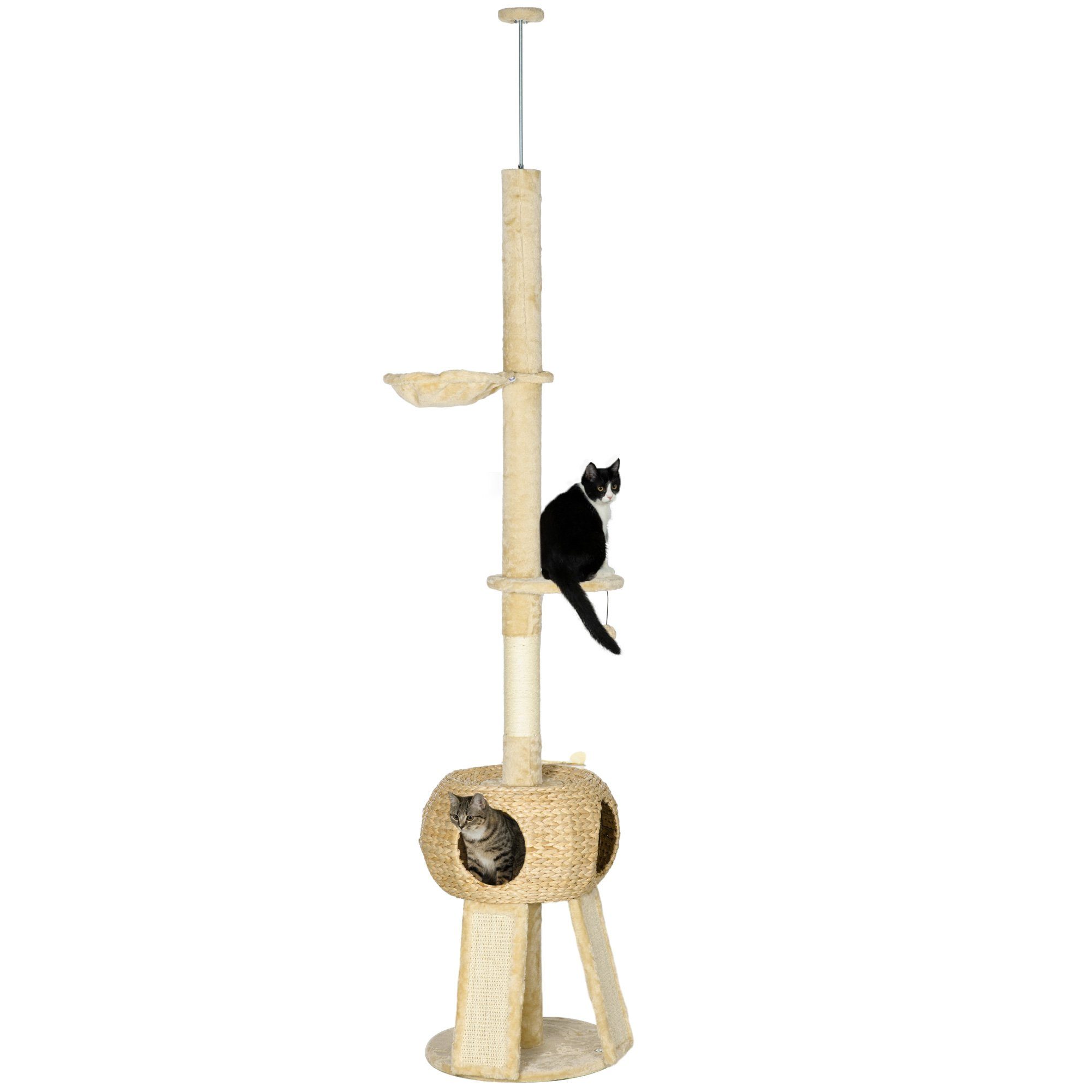 PawHut Kratzbaum Katzenkratzbaum Deckenhoch, Katzenbaum mit