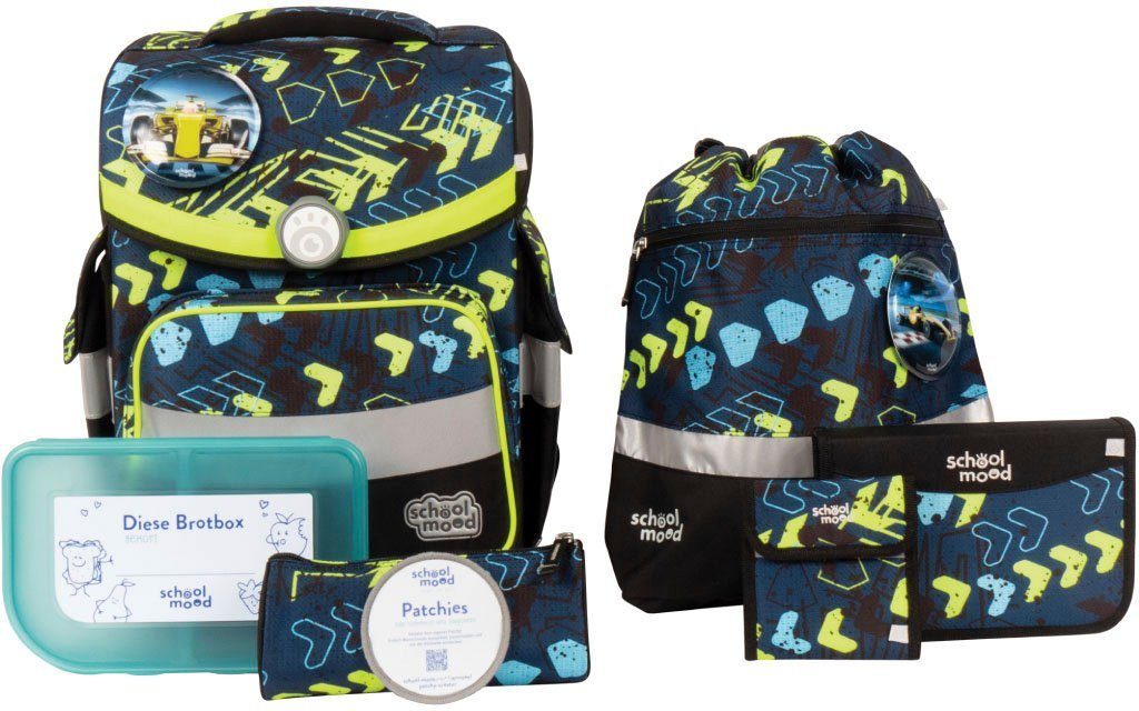 SCHOOL-MOOD® Schulranzen Timeless, Elias (Rennwagen) (Set,