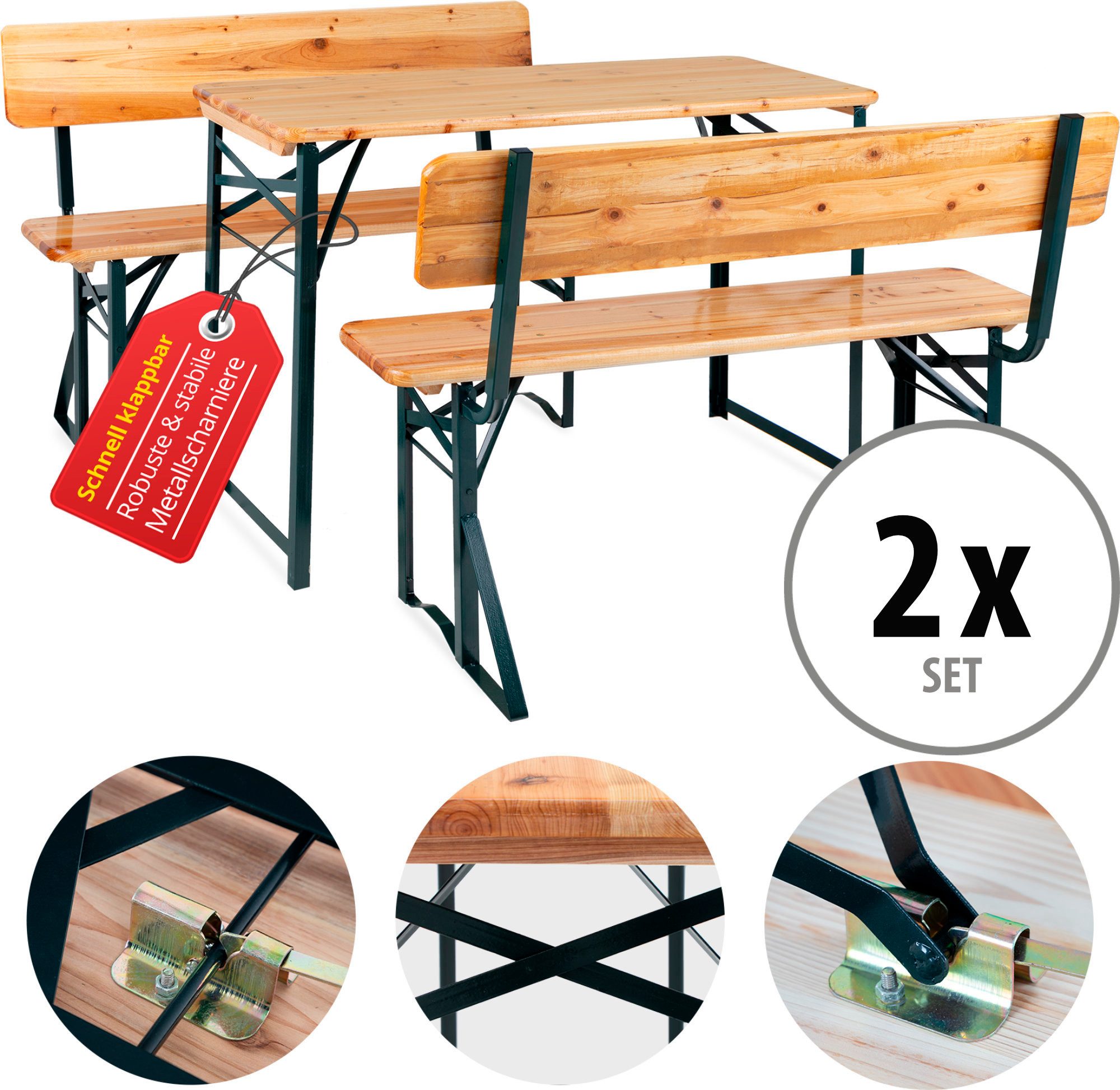 Stagecaptain Bierzeltgarnitur Hirschgarten BB-119 Sitzgarnitur mit