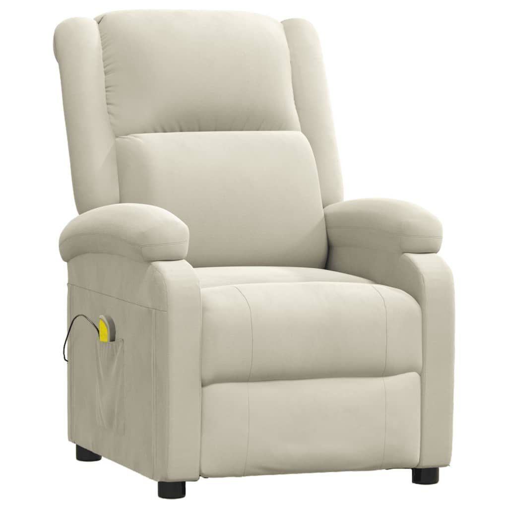 vidaXL Massagesessel Massagesessel Creme Samt (1-St)