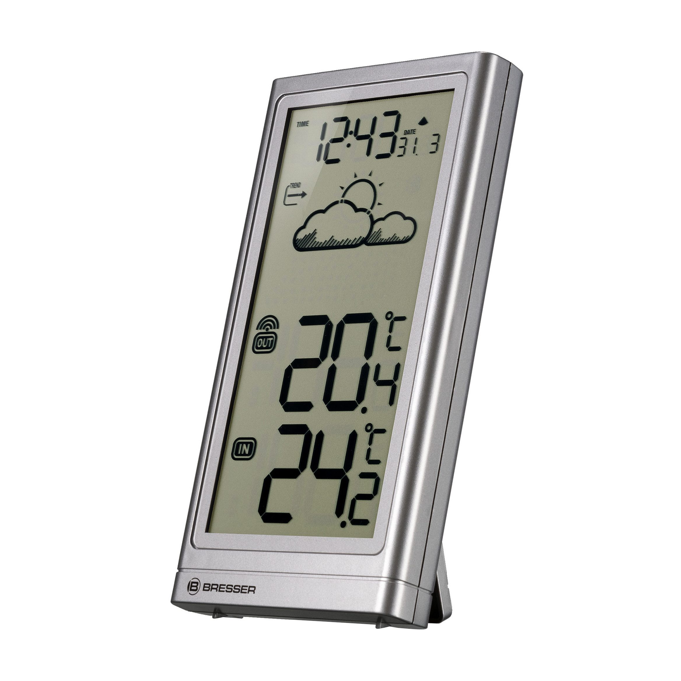 BRESSER Funkwetterstation Meteo Temp silber Funkwetterstation