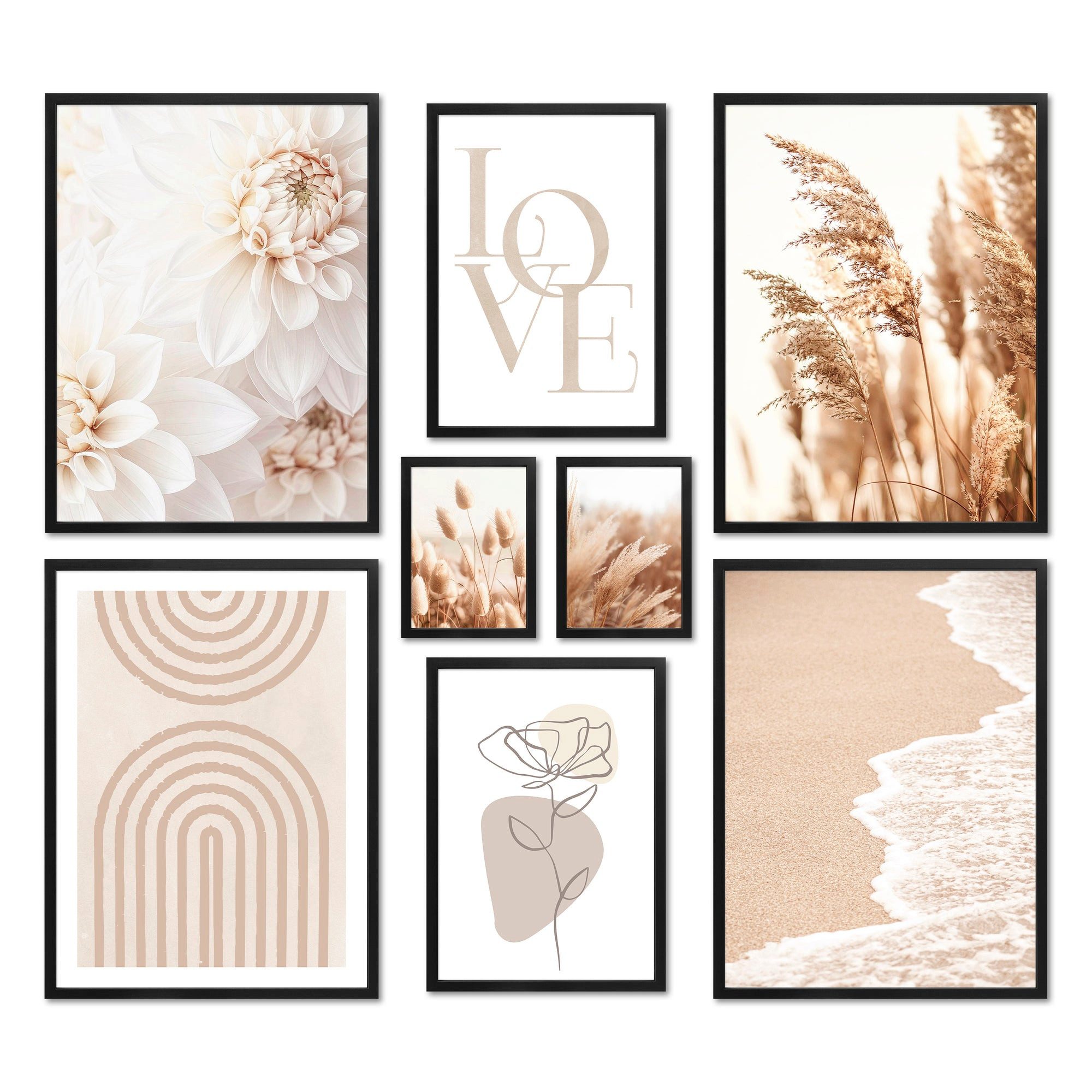 ARTFAVES Bilder-Collage Poster Set - BEIGE